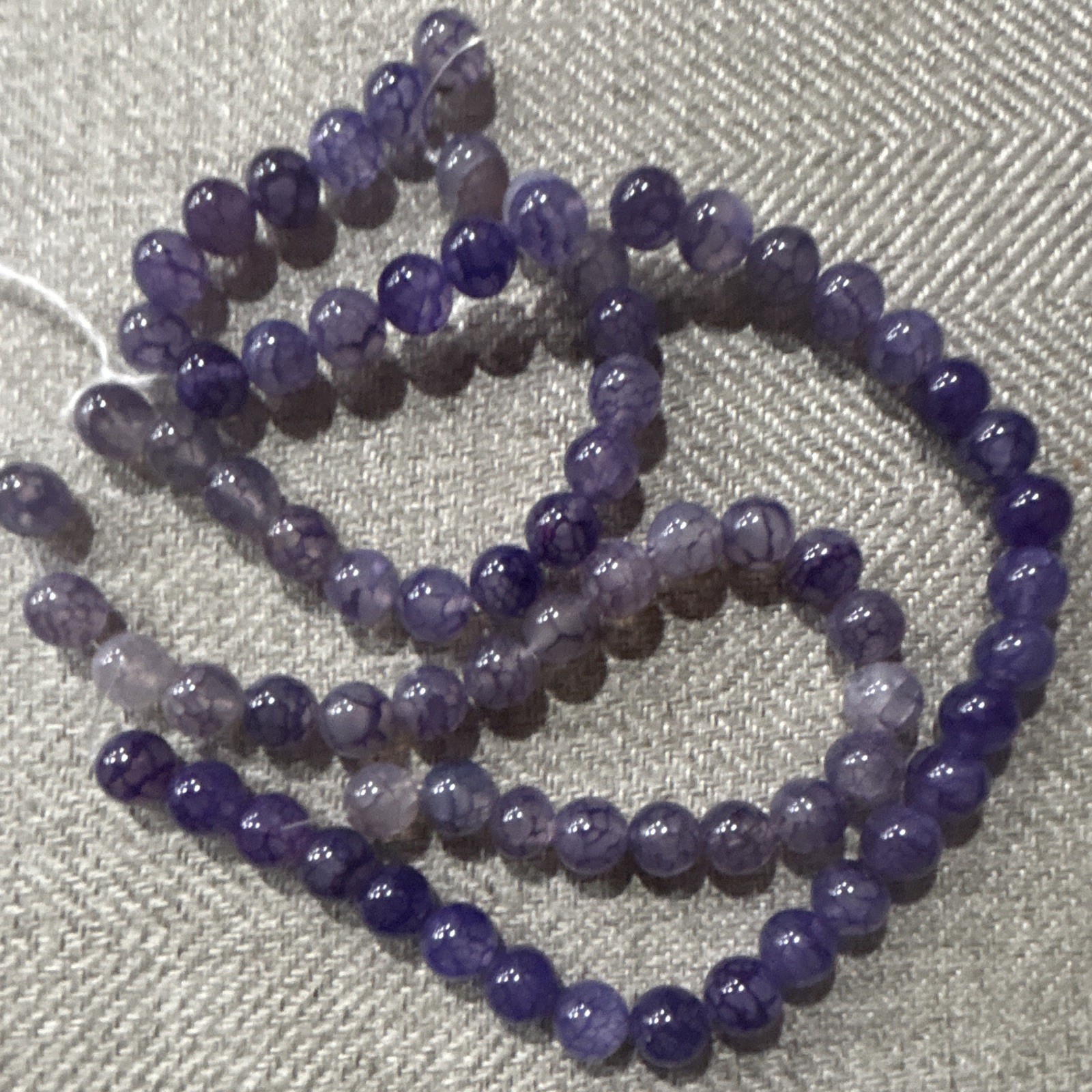 Amethyst Round Beads Strand 4mm Smooth Center-Drilled 1mm Hole. Dead Stock