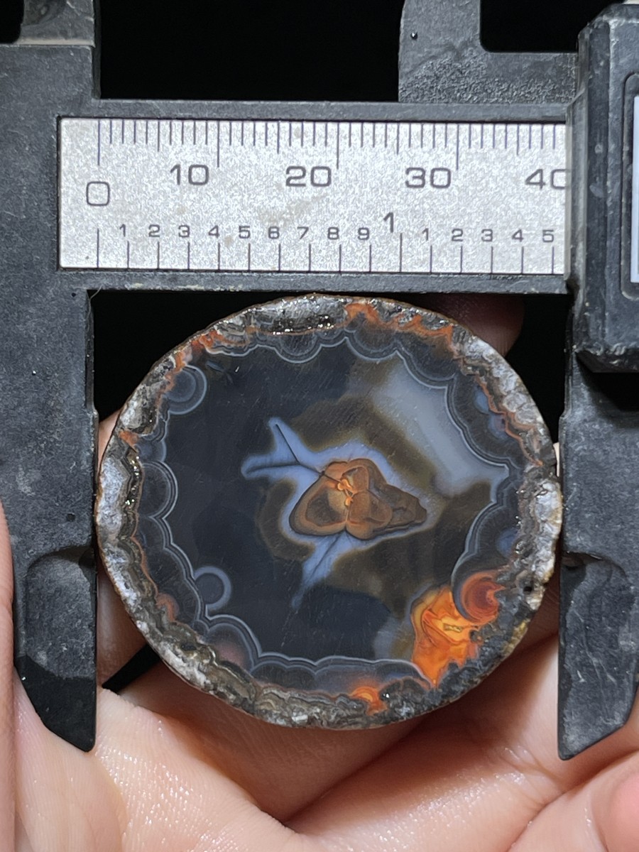 1pair Natural Warring States Red China Agate Crystal Geod Slices 74g A12