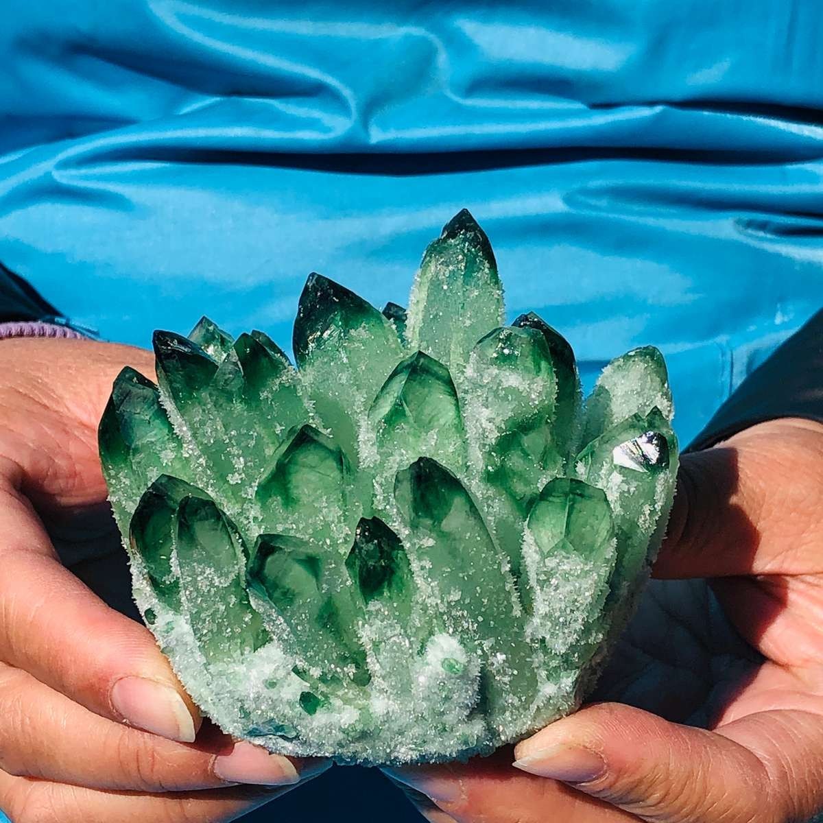 3.78LB Lab-Grown green Crystal Cluster Cultivated home/office doctor healing