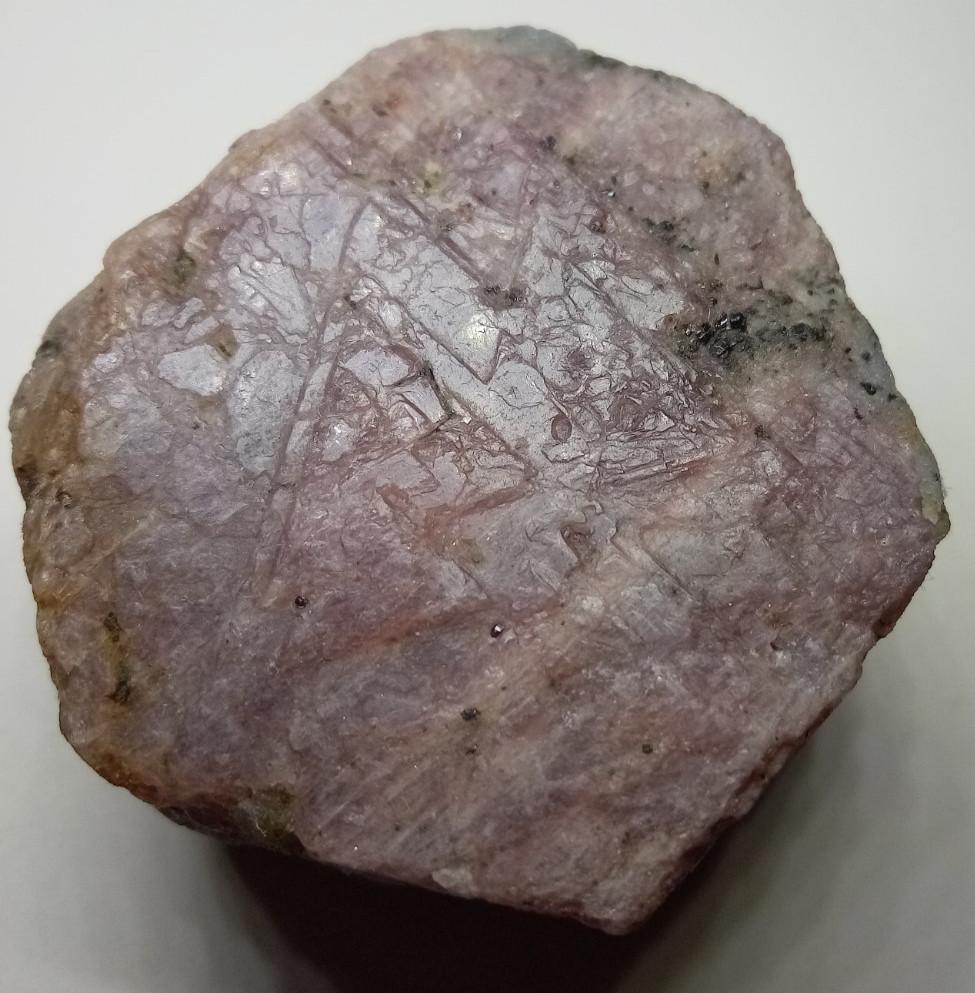 Ruby Corundum Record Keeper Triangles Biotite Mica with UV Reactive Fluorescent