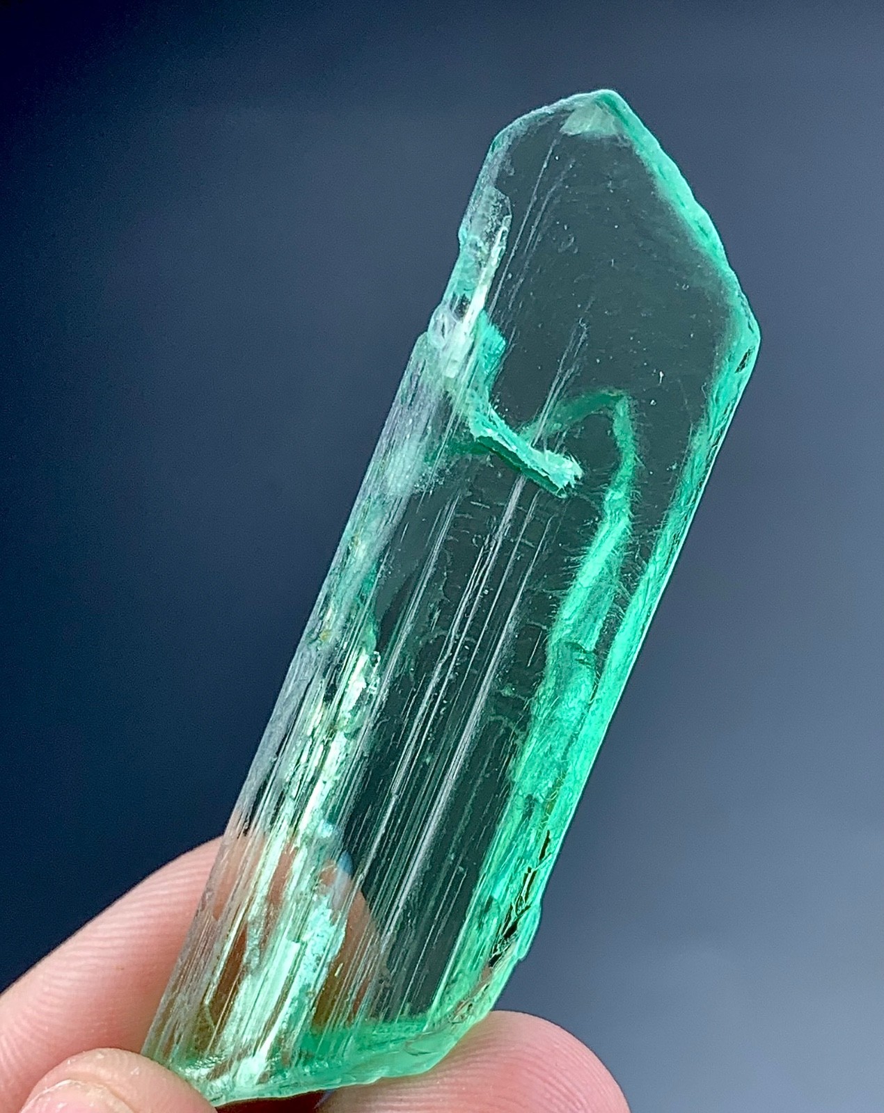 70 Carat Green kunzite Crystal specimen From Afghanistan
