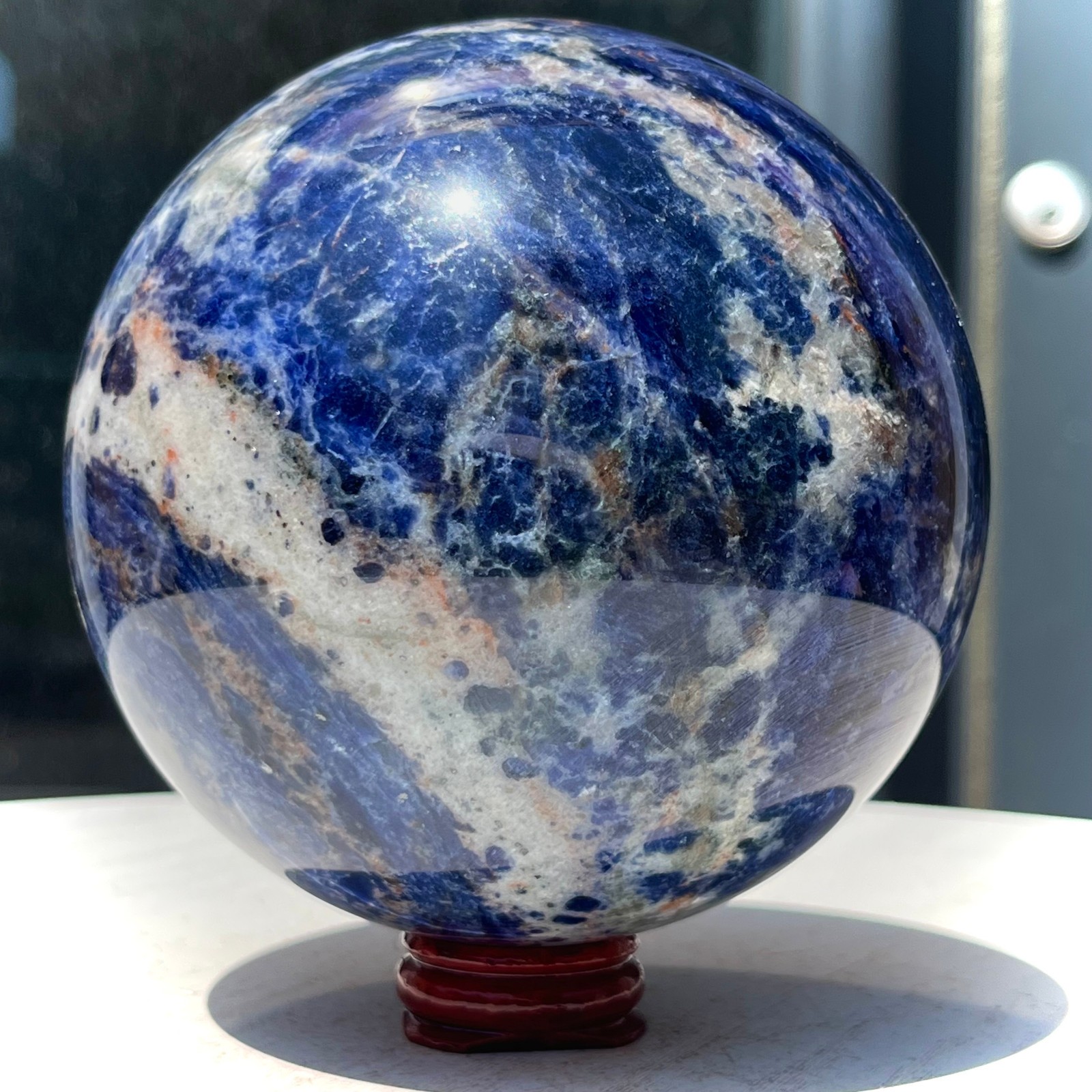 Genuine Blue Kyanite Crystal Sphere Ball Polished Stone Feng Shui Wealth 3.8 lb
