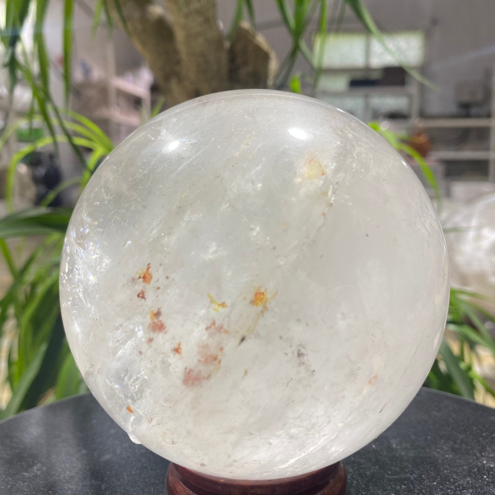 3.52LB white crystal transparent quartz crystal ball Reiki repair
