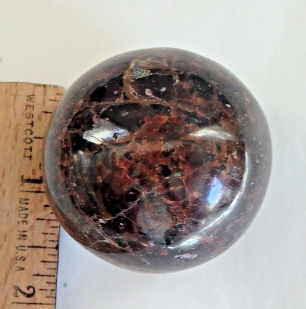 Crystal❤️✨Red Star Garnet ❤️✨$48 Sphere Polished 214.1 grams Deep Red