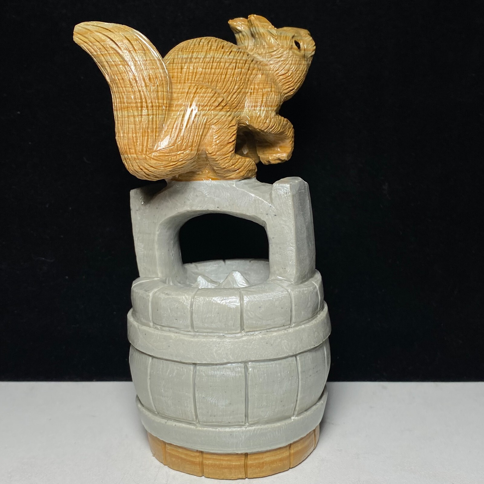 Natural Crystal Quartz Mineral Specimen Songhua Stone Handcarved Squirrel Gift