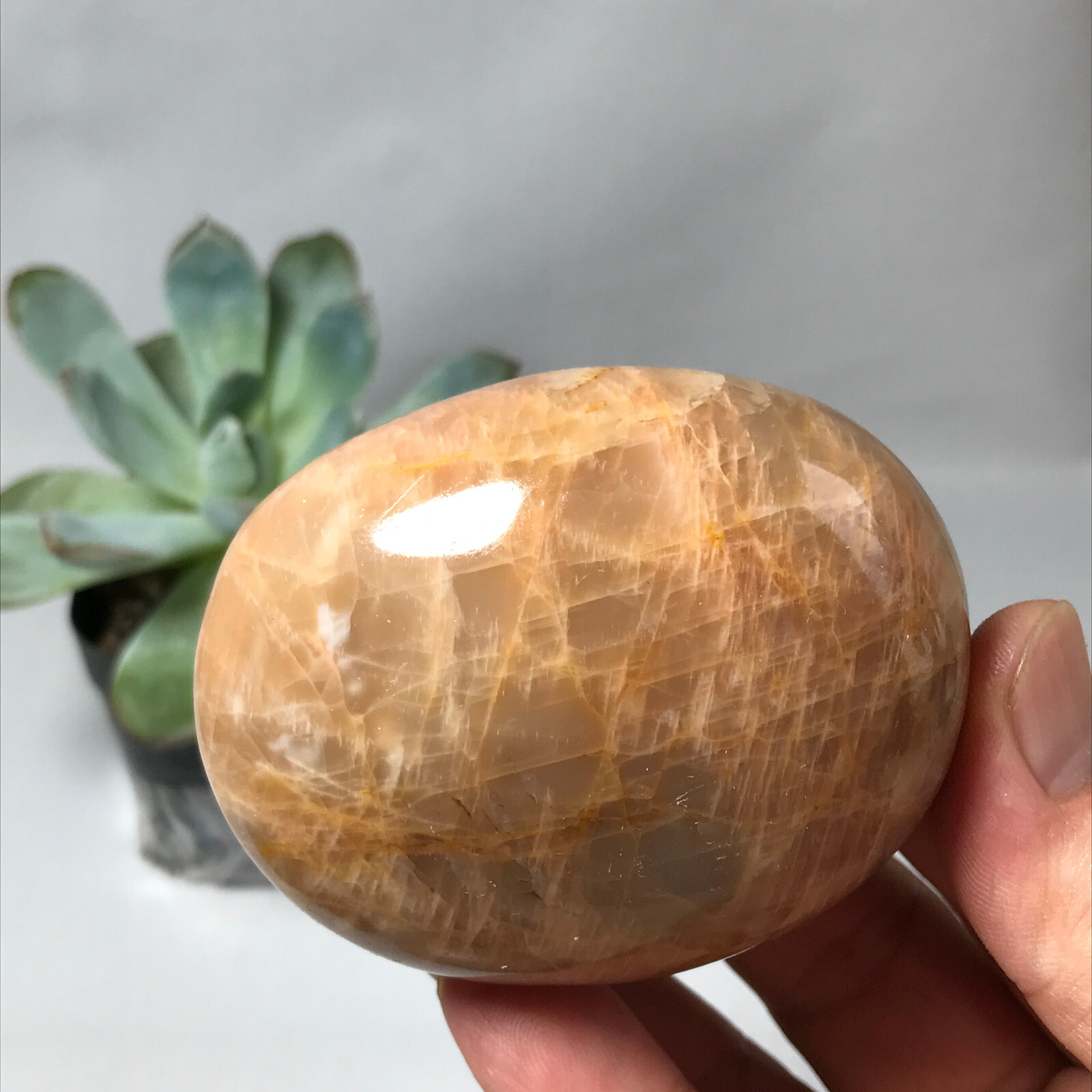73mm Natural orange moonstone polish/rough Crystal specimens tumbled 265g g6645
