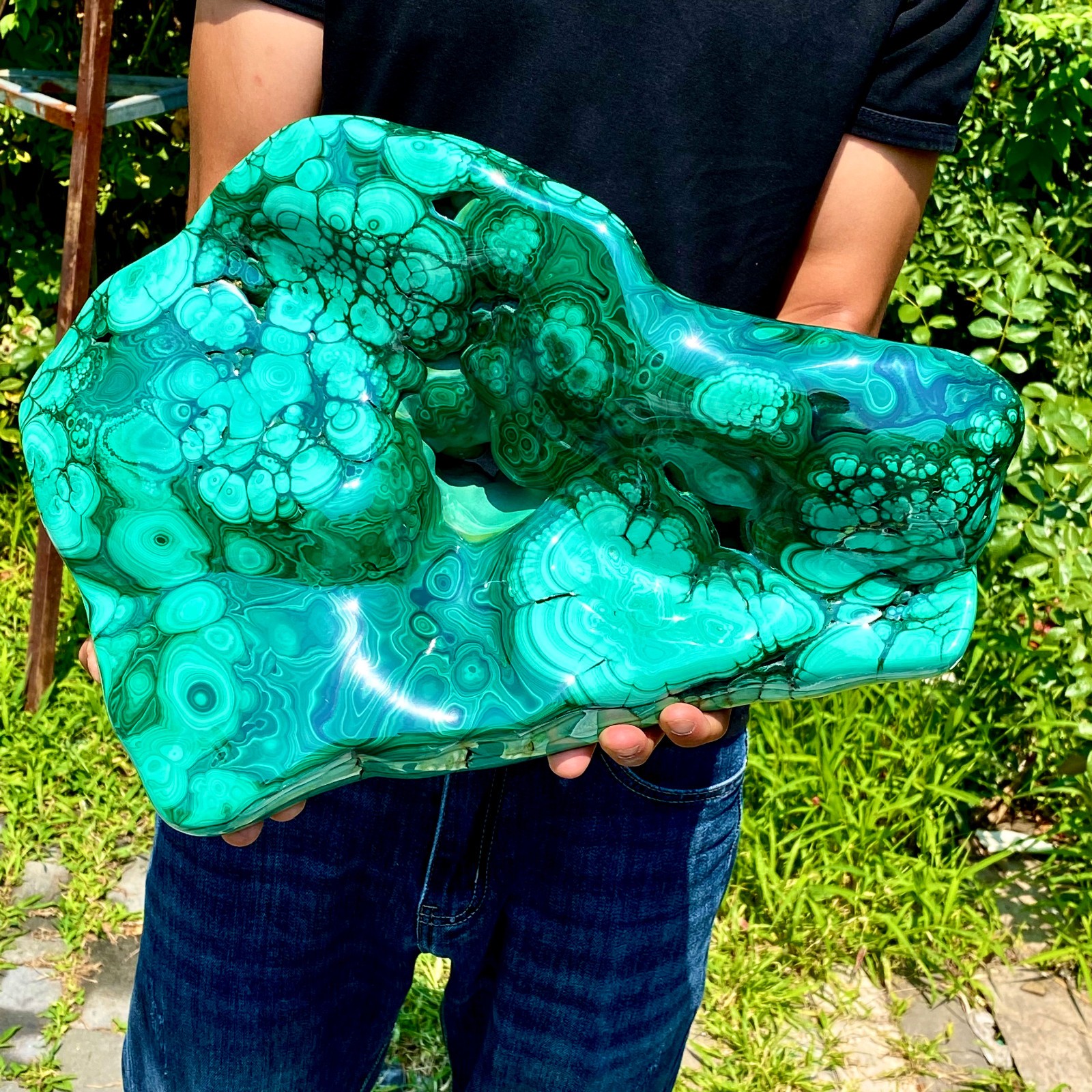 59.39LB Natural chrysocolla/Malachite transparent cluster rough mineral sample