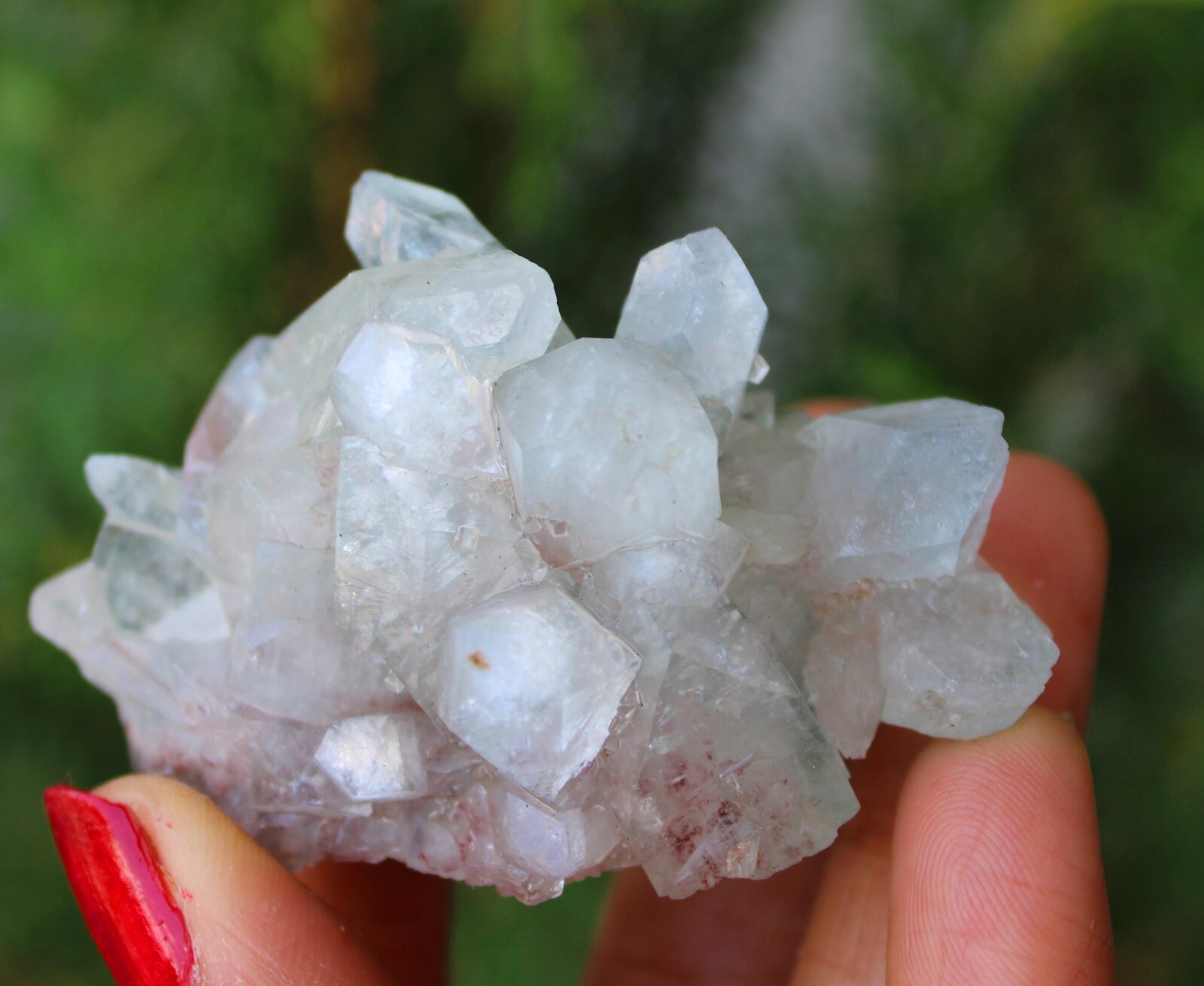 Pointed Green Apophyllite Crystals Minerals Specimen India