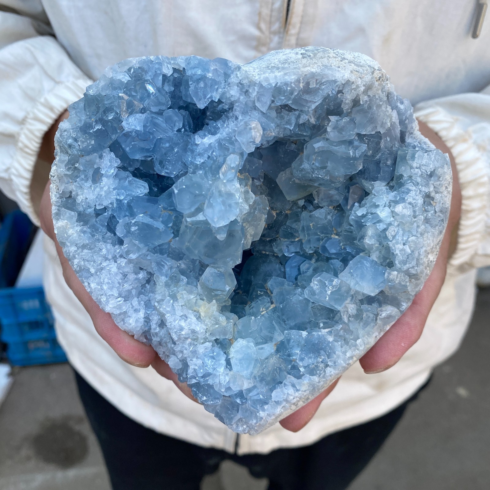 3.9LB Celestite Cluster Blue Geode Crystal Rock Yoga Meditation Reiki Decor