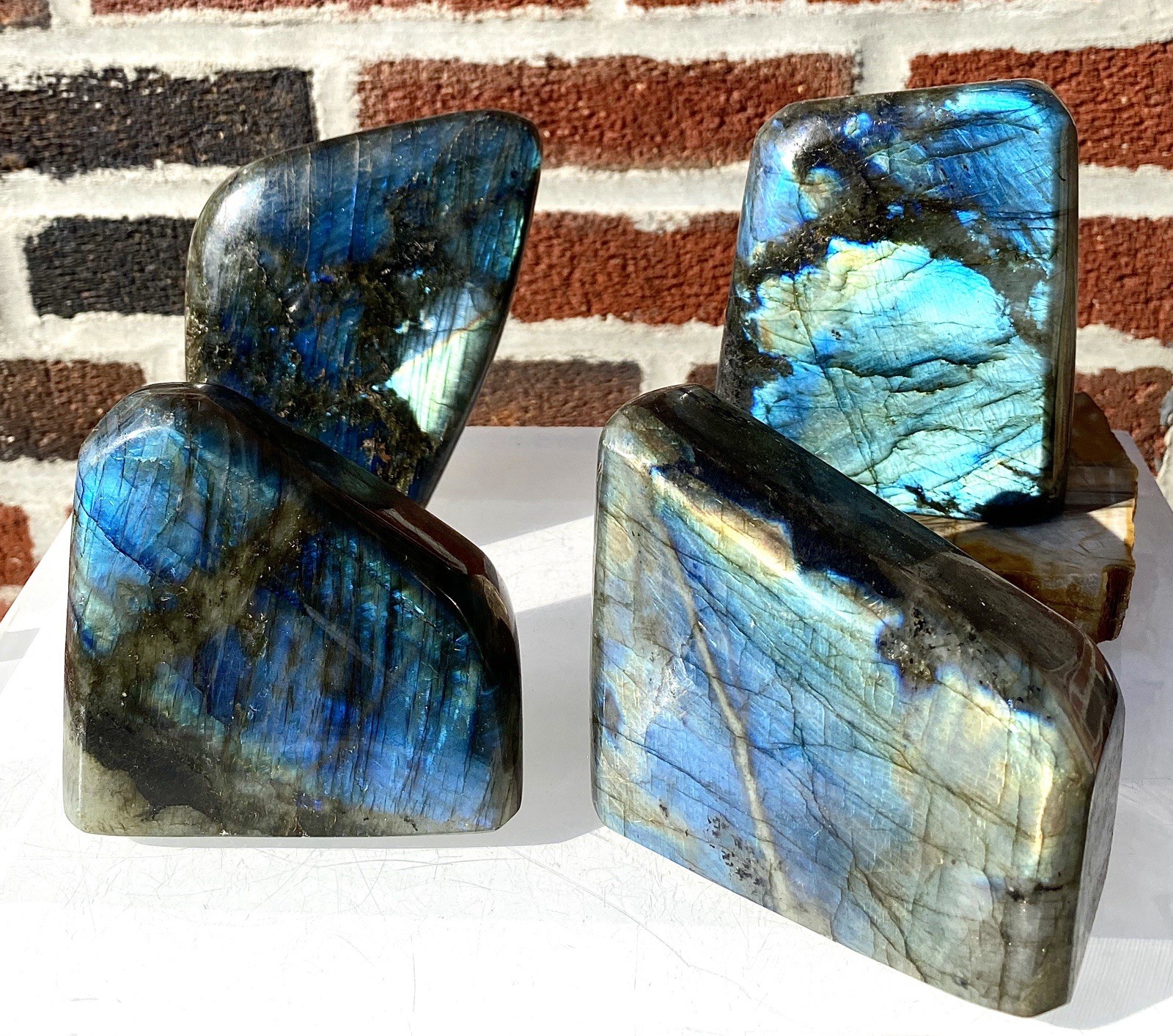 Wholesale Lot 3-5 Pcs Natural Labradorite Freeform Crystal 7.8-8 Lbs