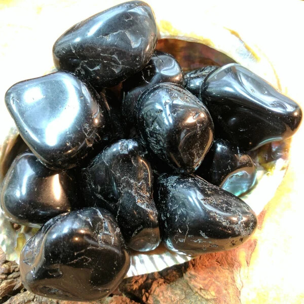 2025NEWFIND 3pcs Large Tumbled Black Tourmaline 5cm Healing Home Decor Gift