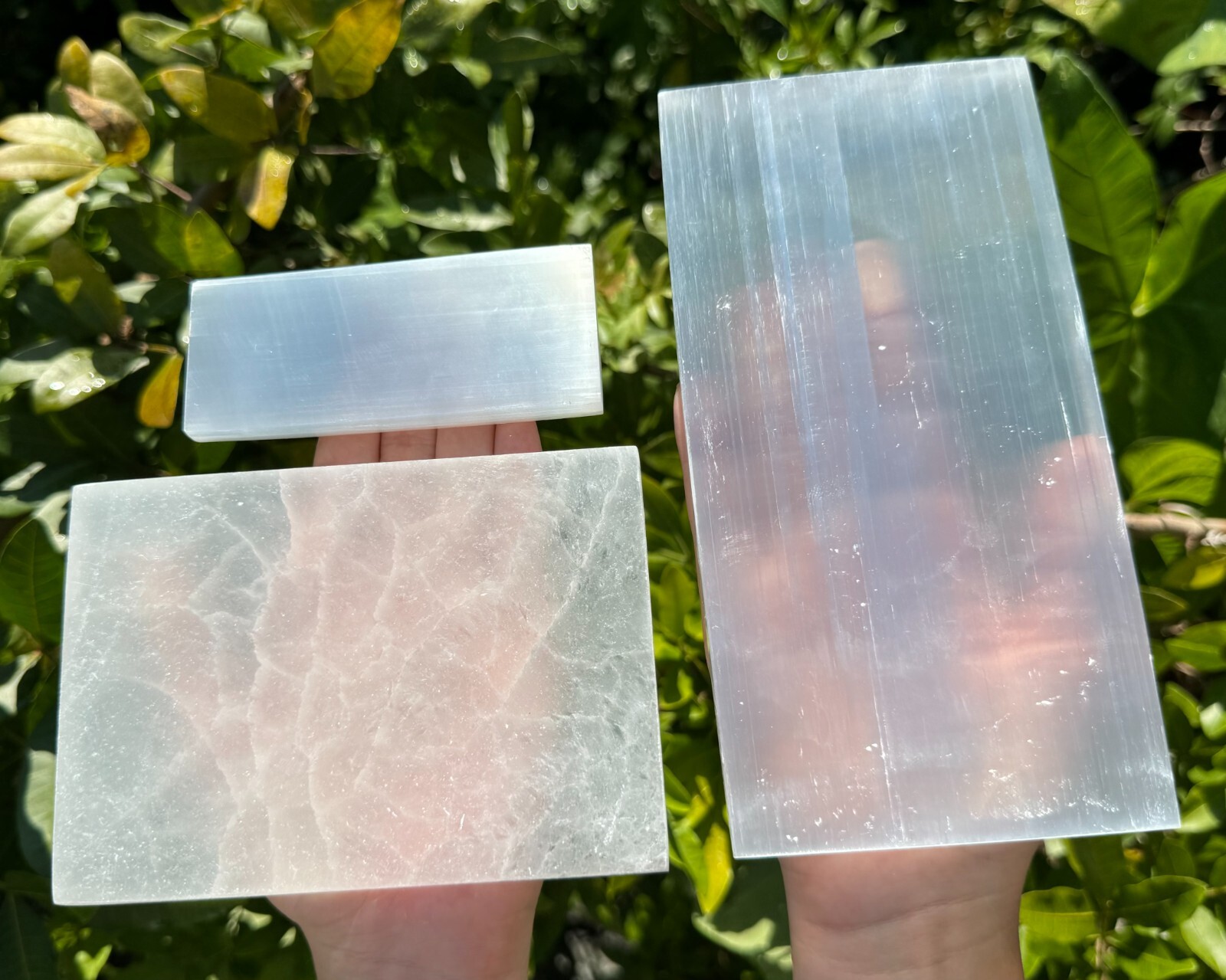 Polished Selenite Charging Plate: Choose 4″, 6″ or 8″ Rectangle Crystal Plate