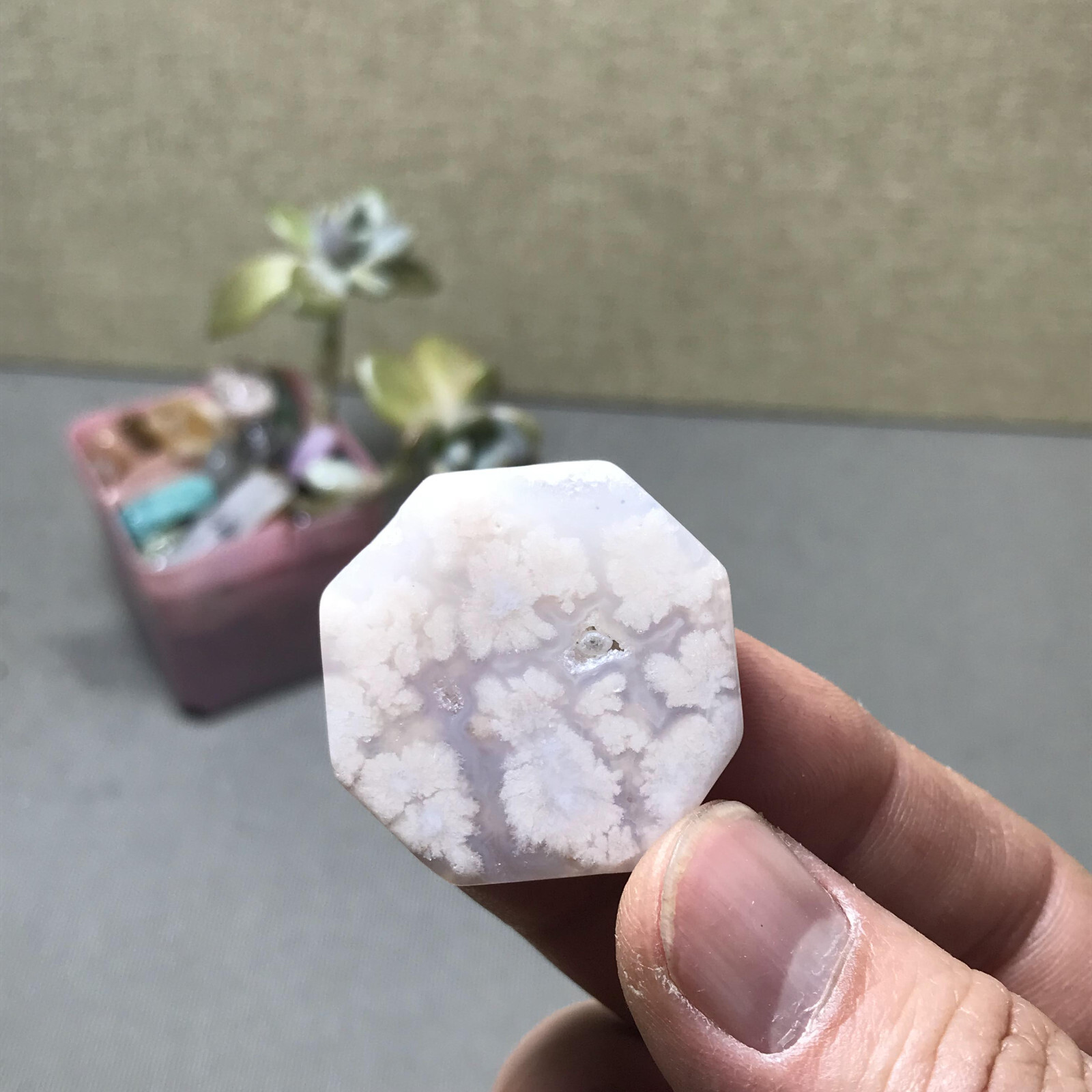 32mm Natural sakura slice gemstone polish/rough Crystal specimens 17g A6052