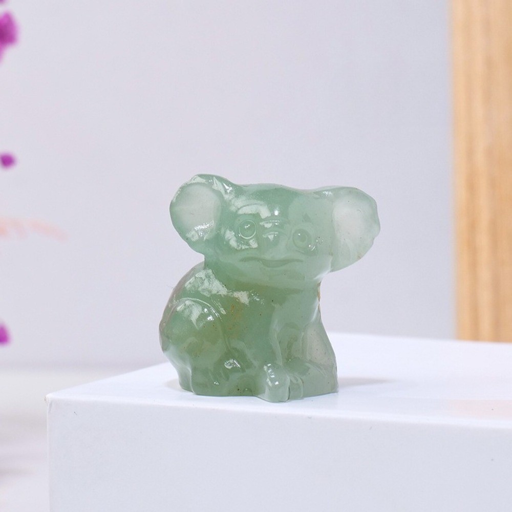Natural Mixed Crystal Koala Statue Carving Reiki Healing stone Decor Gift random