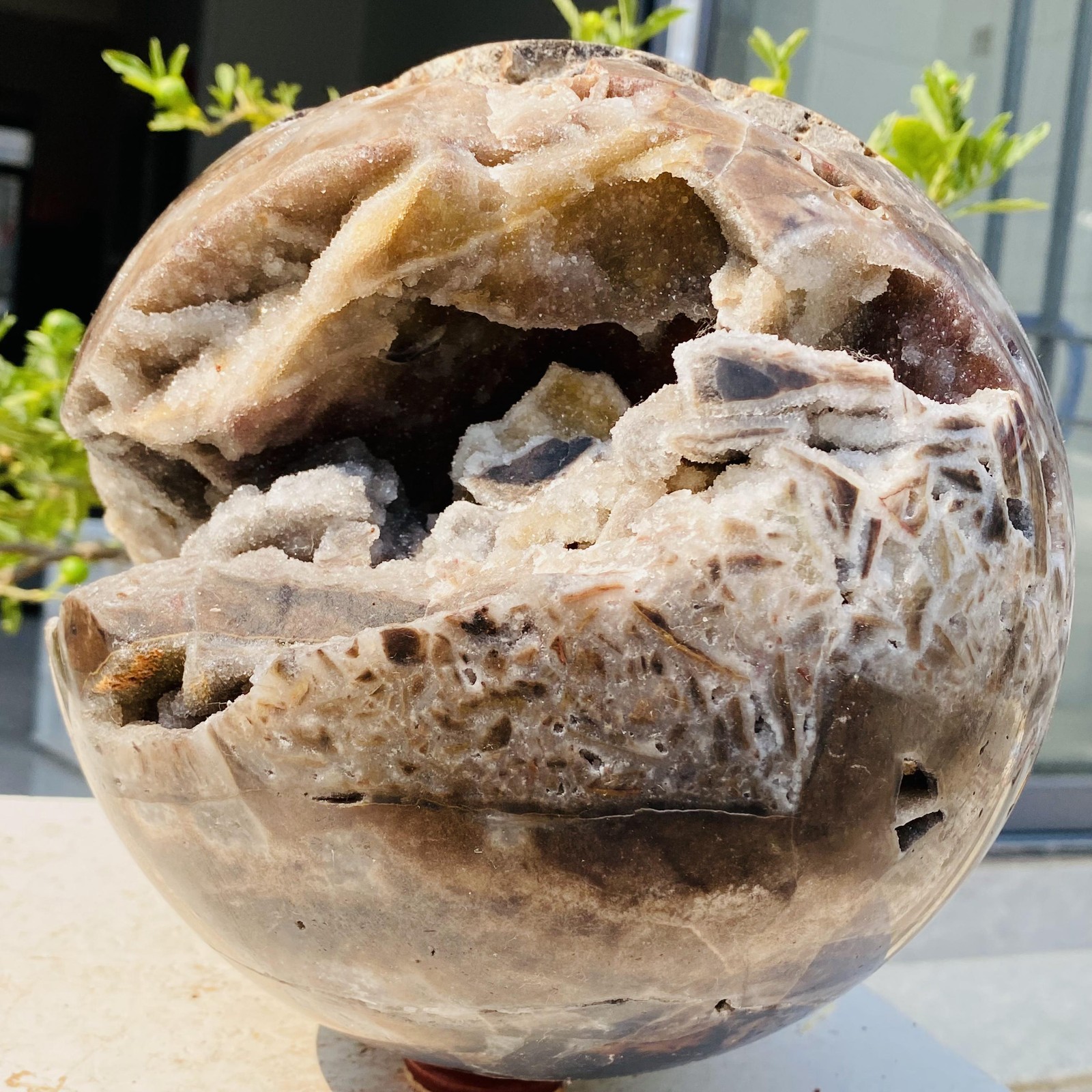 Natural Sphalerite ore Quartz Sphere Quartz Crystal Ball Reiki Healing 8680g