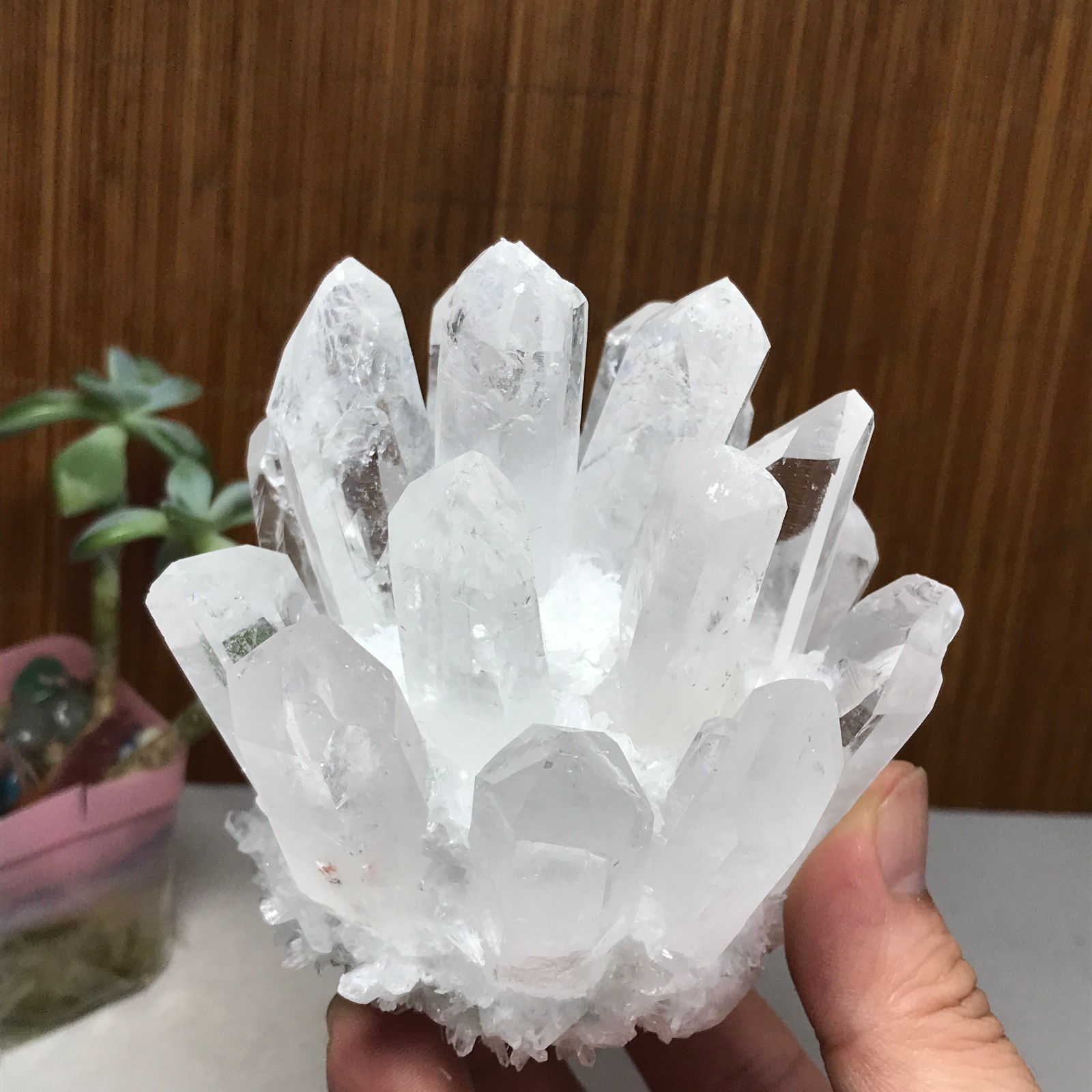 94mm Natural white quartz Crystal ore Silicon Crystal Cluster 540g A1827