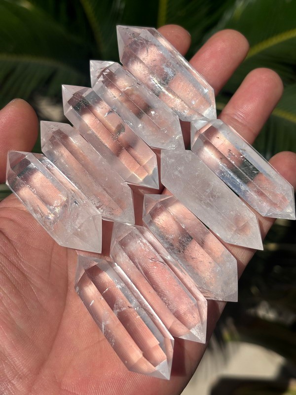10pcs Natural 50mm Clear Quartz Crystal DT Point Double Terminated Wand