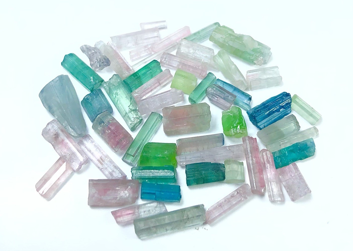 39.50 Crt blue & Green Rough tourmaline Crystal lot From Afghanistan|
