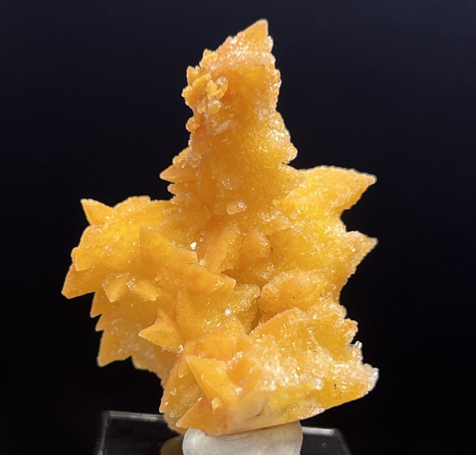 55mm 34g Sparkling Selenite coated Calcite on Stibiconite, Natural Mineral