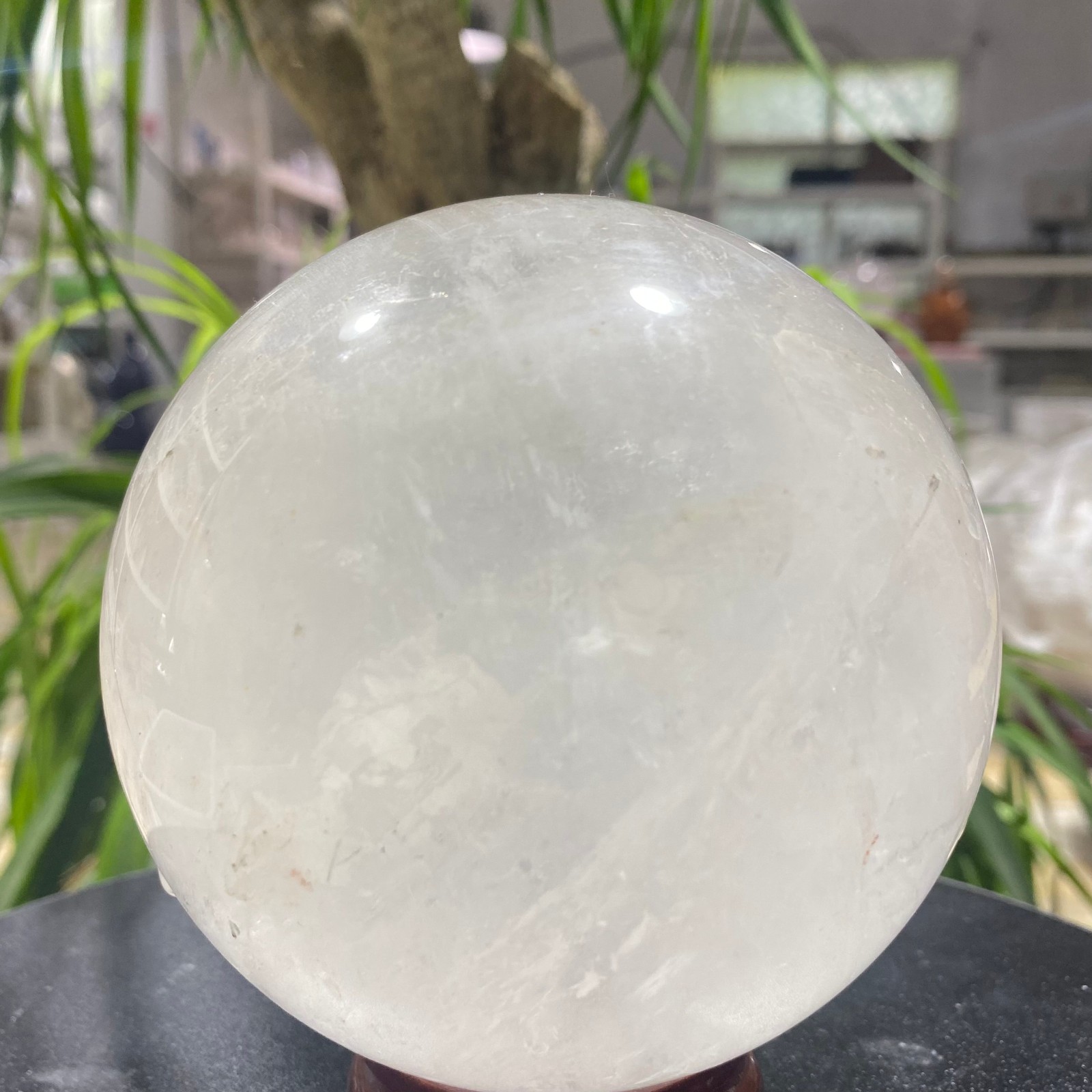 3.52LB white crystal transparent quartz crystal ball Reiki repair