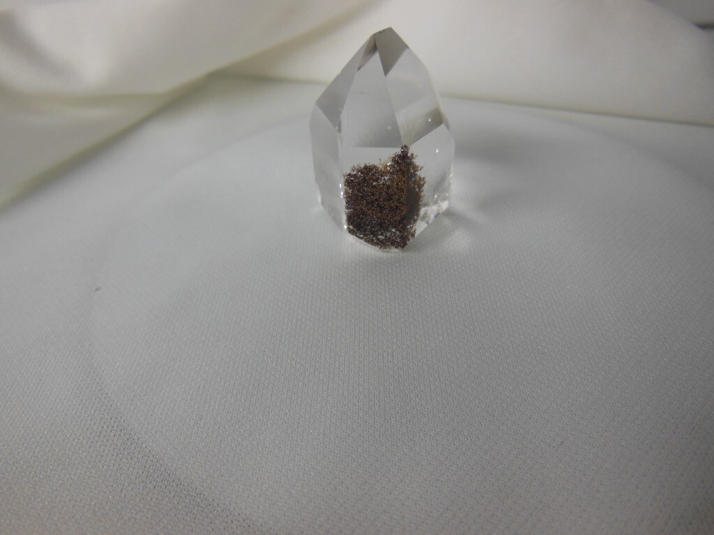 Natural Quartz Crystal / Clear Standup / Chlorite Crystals Inside “Moss Look”