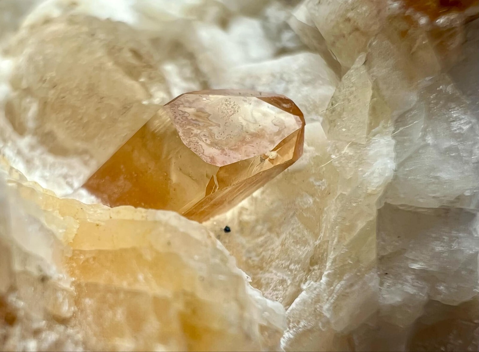 298 Gram Ultra Rare !! Eye Clean Honey Katlang Topaz Huge Crystal On Matrix @PAK