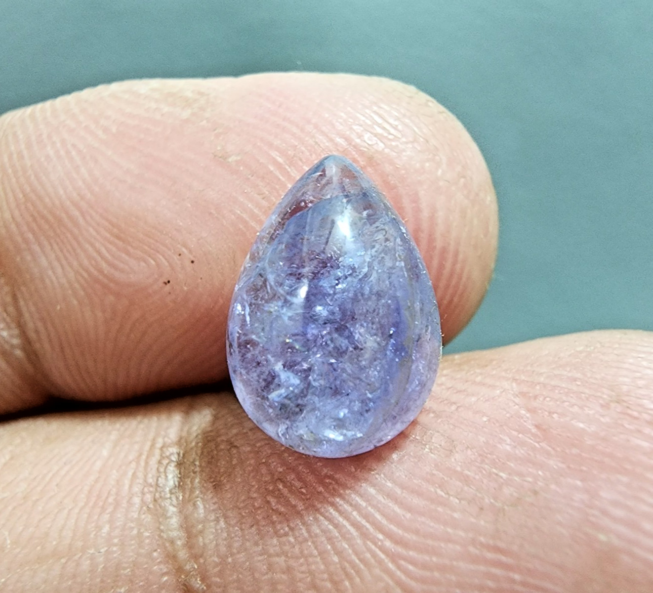 Pear Shape Natural Tanzanite – 5.15ct Cabochon Blue Gemstone Ideal for Rings