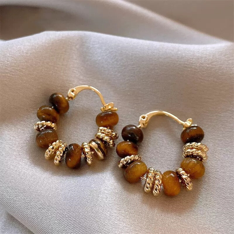 Women’s Fashion Jewelry Tiger’s Eye Earrings Light luxury eardrop Gift A pair