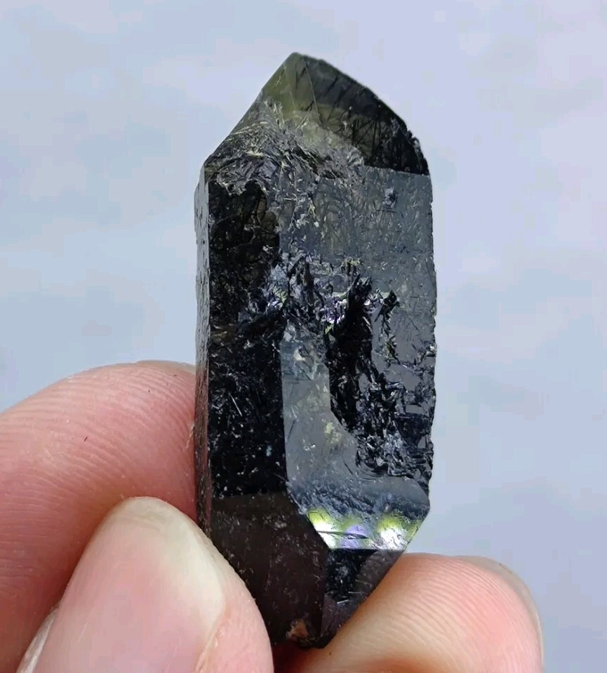 Rebeikite Included Quartz Crystal, Dark Blue Color From KP Pakistan, 11 Grams