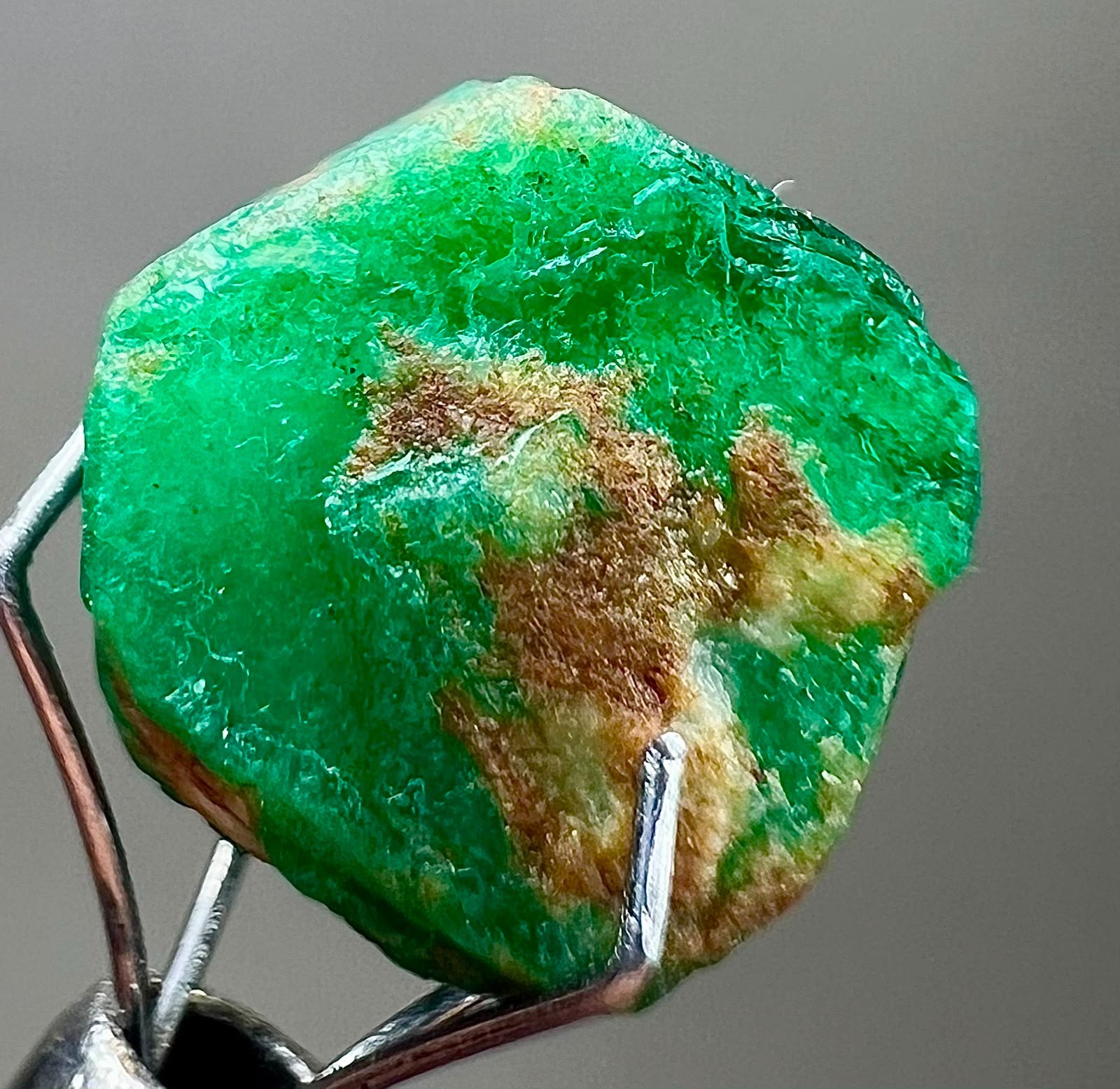 8 CT, Full Terminated Natural Top Green Emerald Huge Crystal From Swat Pakistan