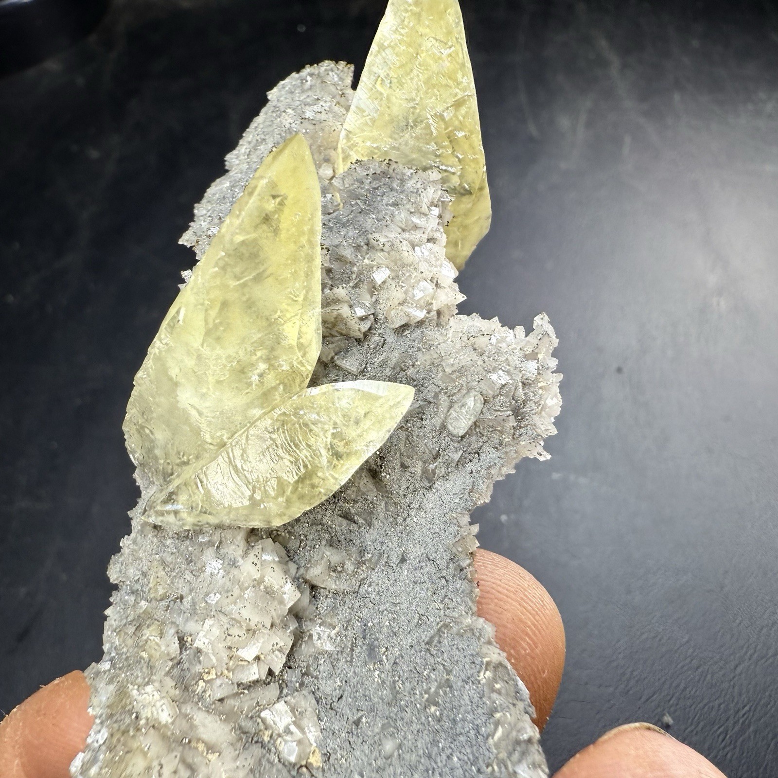 Calcite Crystals with Chalcopyrite Pyrite & Dolomite on Matrix / Missouri