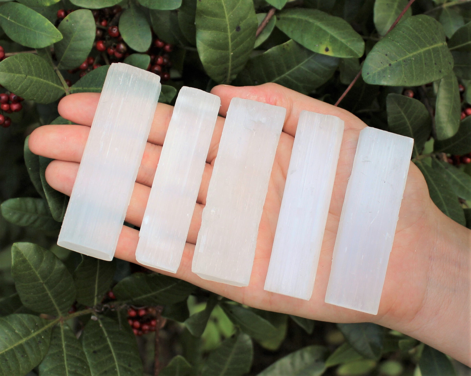 10 lb Bulk Wholesale Lot 2.5″ – 3″ Selenite Logs Crystal Stick Wand Blade