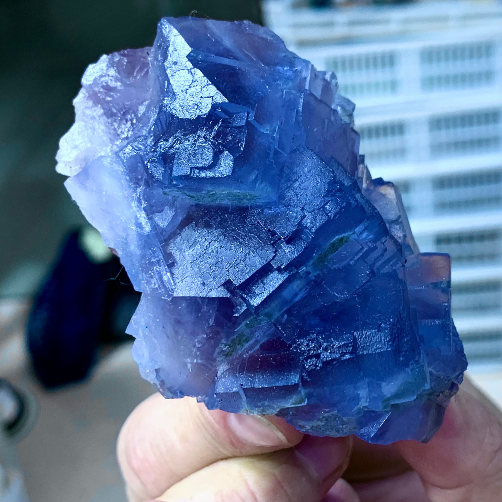 175G Rare transparent blue fluorite cubic mineral crystal sample/China