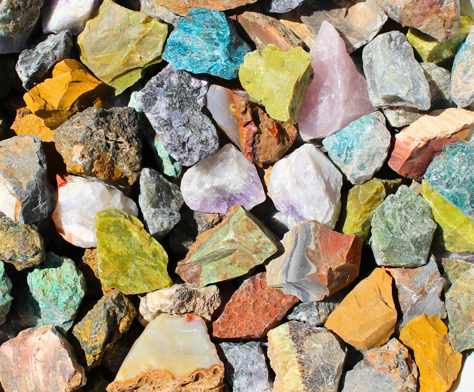Madagascar Mix – Rough Rocks for Tumbling – Bulk Wholesale 1LB options