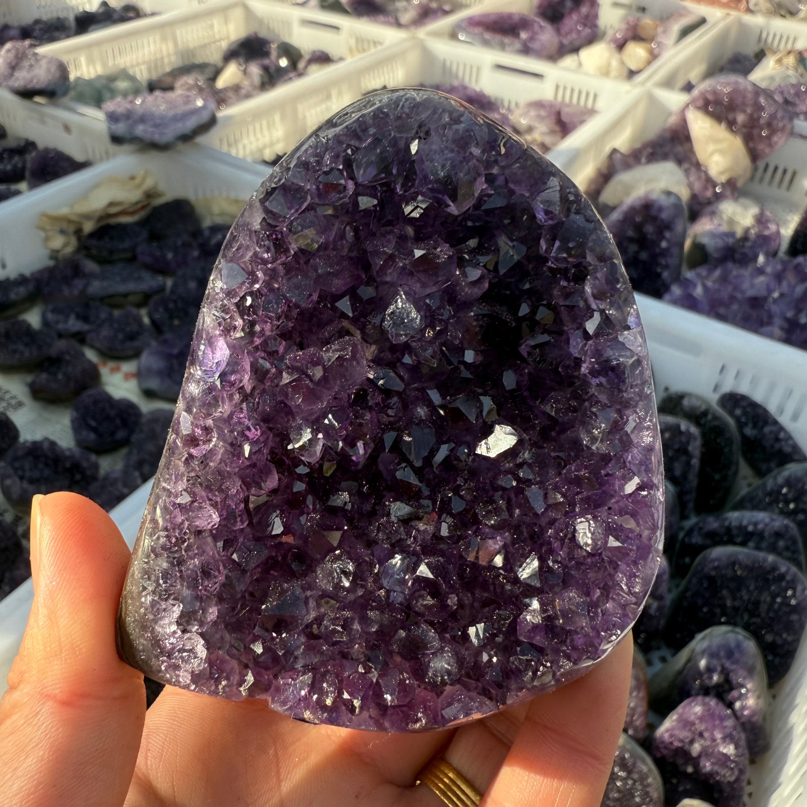 500g+ Natural Amethyst geode quartz clustercrystal specimen Healing1pc
