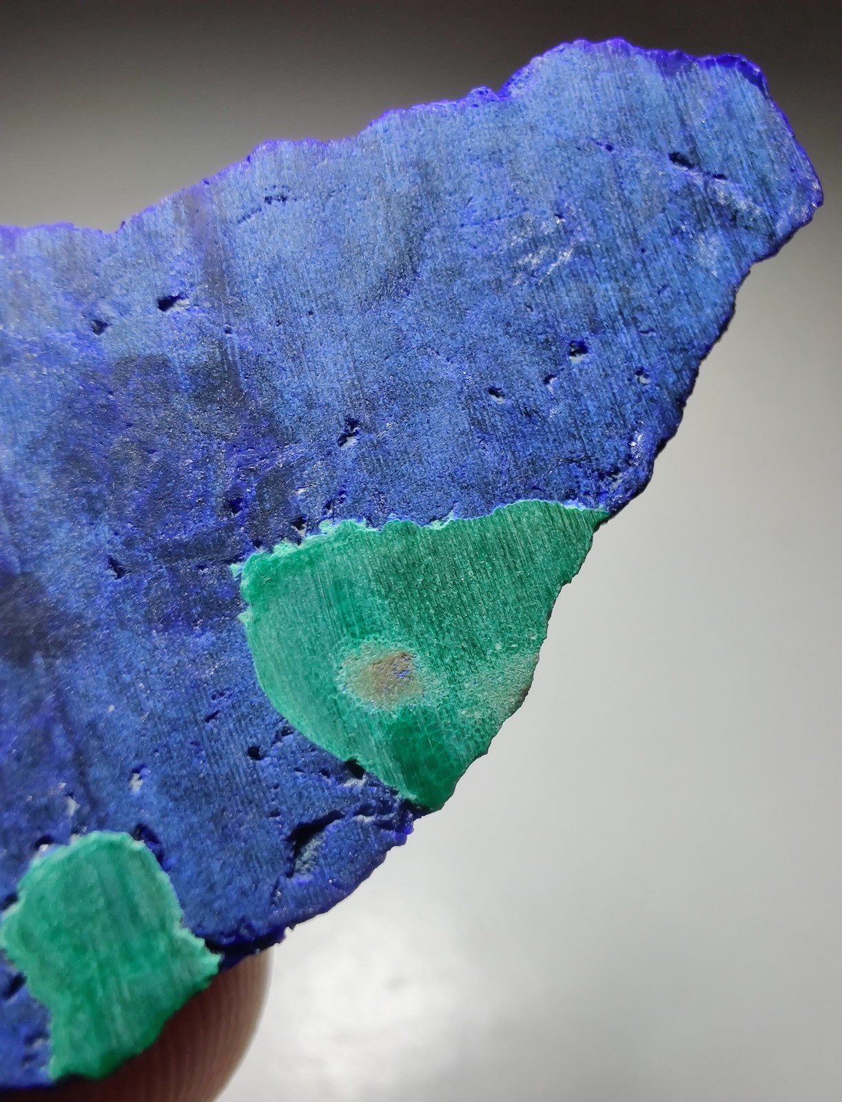 Azurite crystals with Malachite. Morocco. 13 grams.
