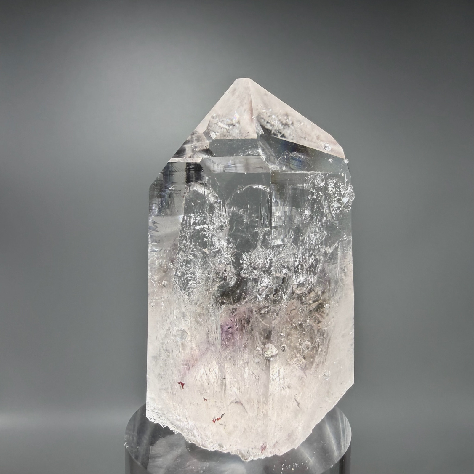 Large Moving Bubble! RARE Optical Brandberg Amethyst Enhydro w Gem Analcime