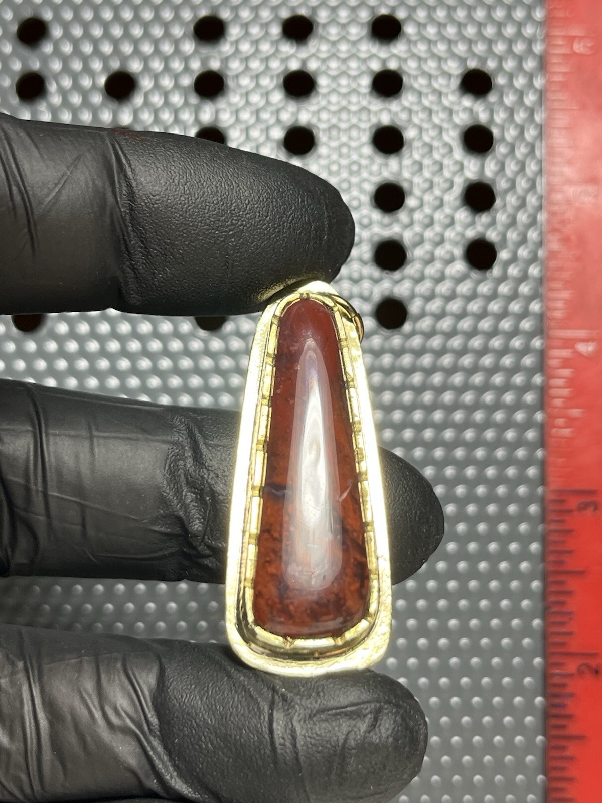 Red Bouquet Moss Agate From Mexico Handcrafted In Brass. Pendant Number 131￼