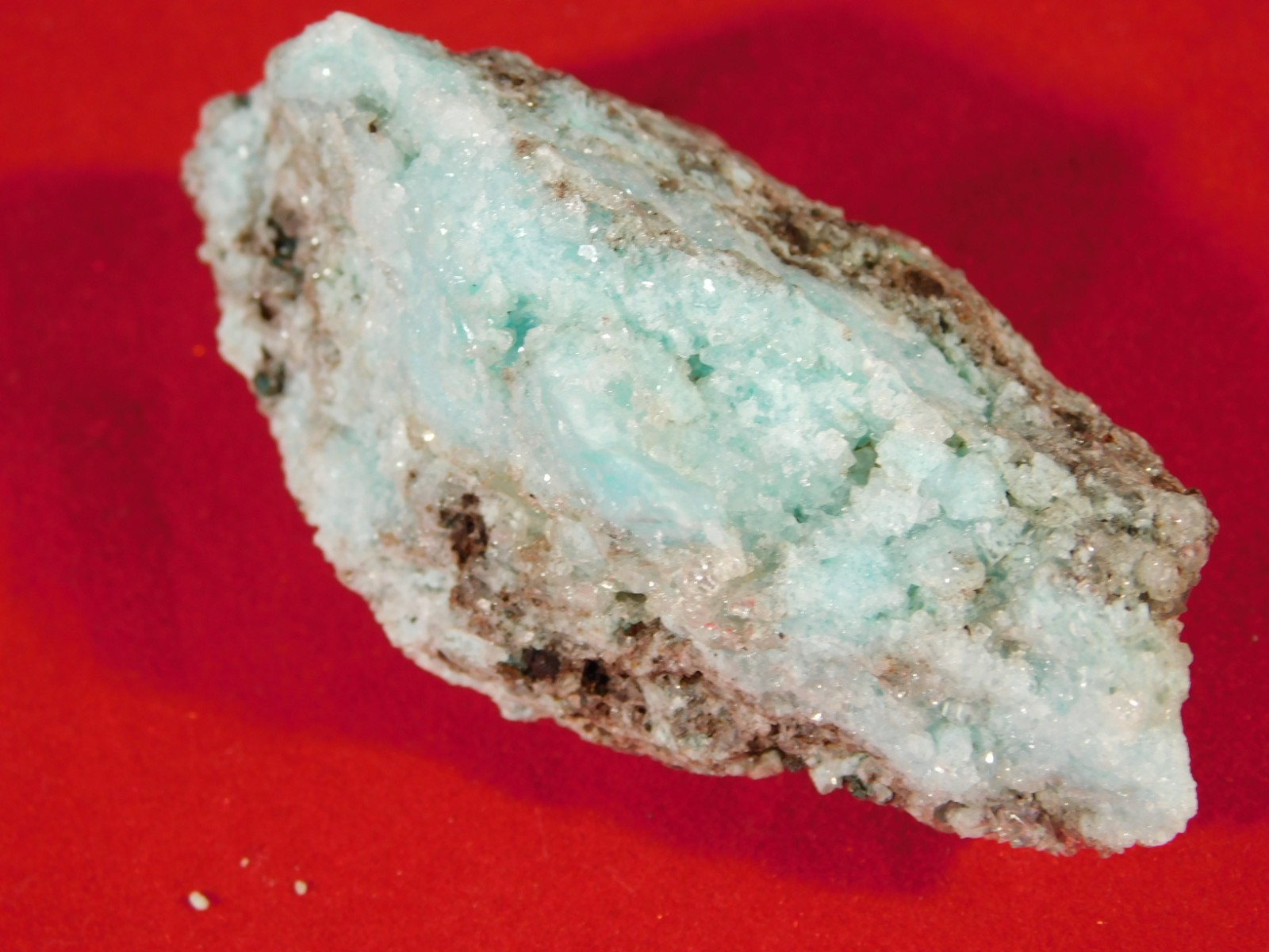 Light BLUE! CHRYSOCOLLA Cluster Under Translucent Druzy Quartz Mexico 77.0gr