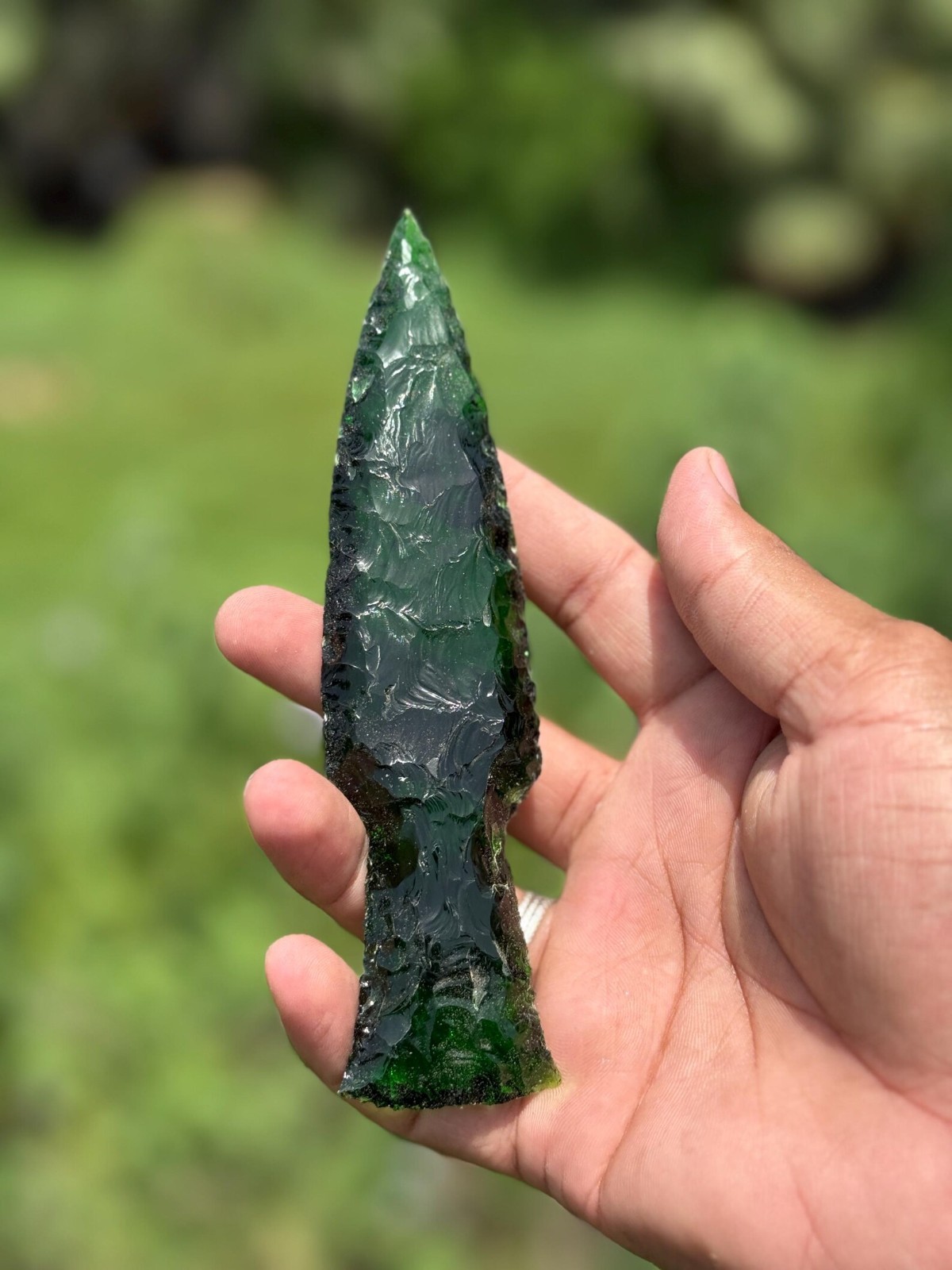 Green Obsidian Glass Knife Handmade Crystal Blade Size 4″–6″ Decorative