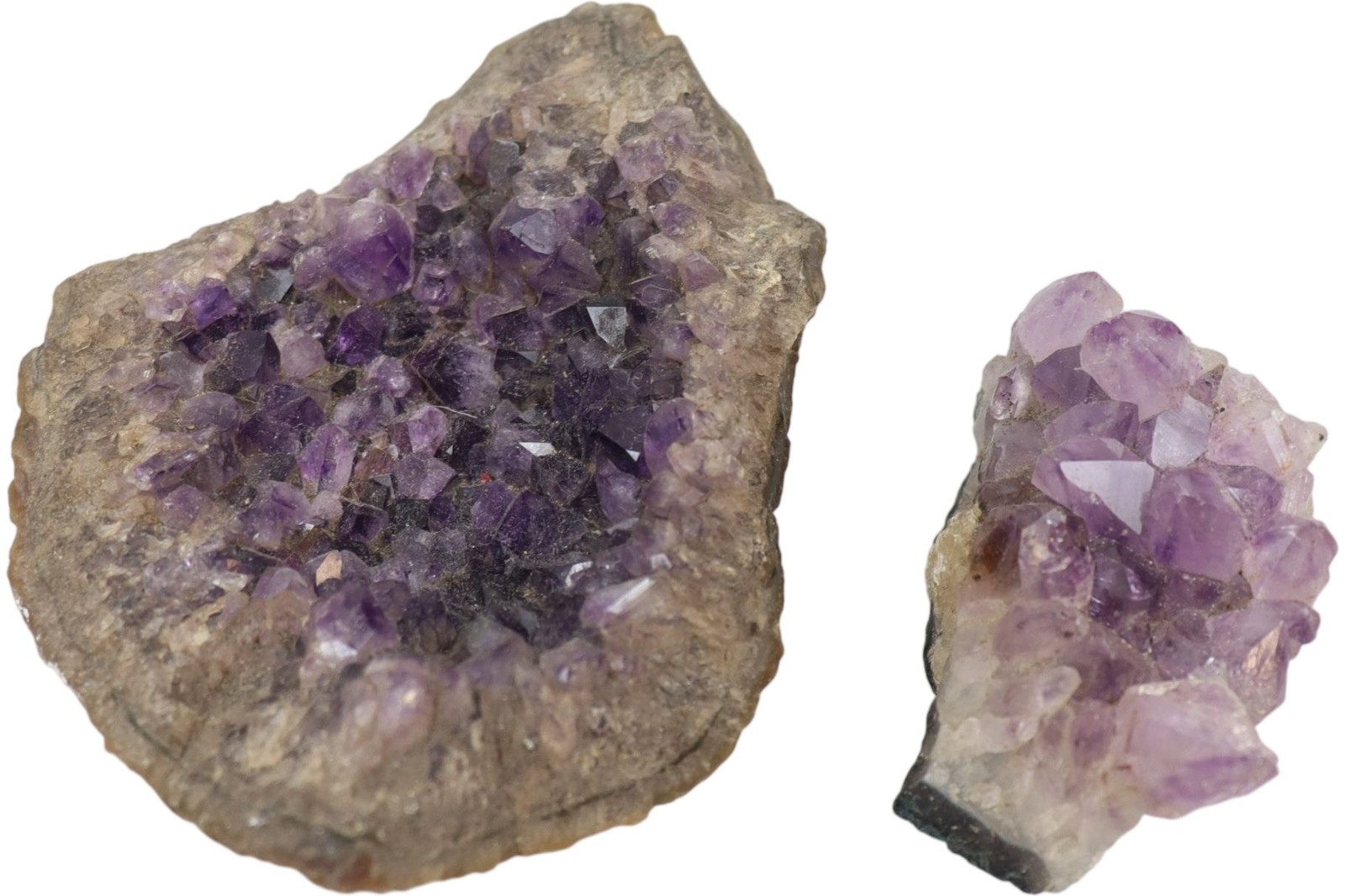 Amethyst Mineral Crystal Geode Natural Purple Gemstone Set