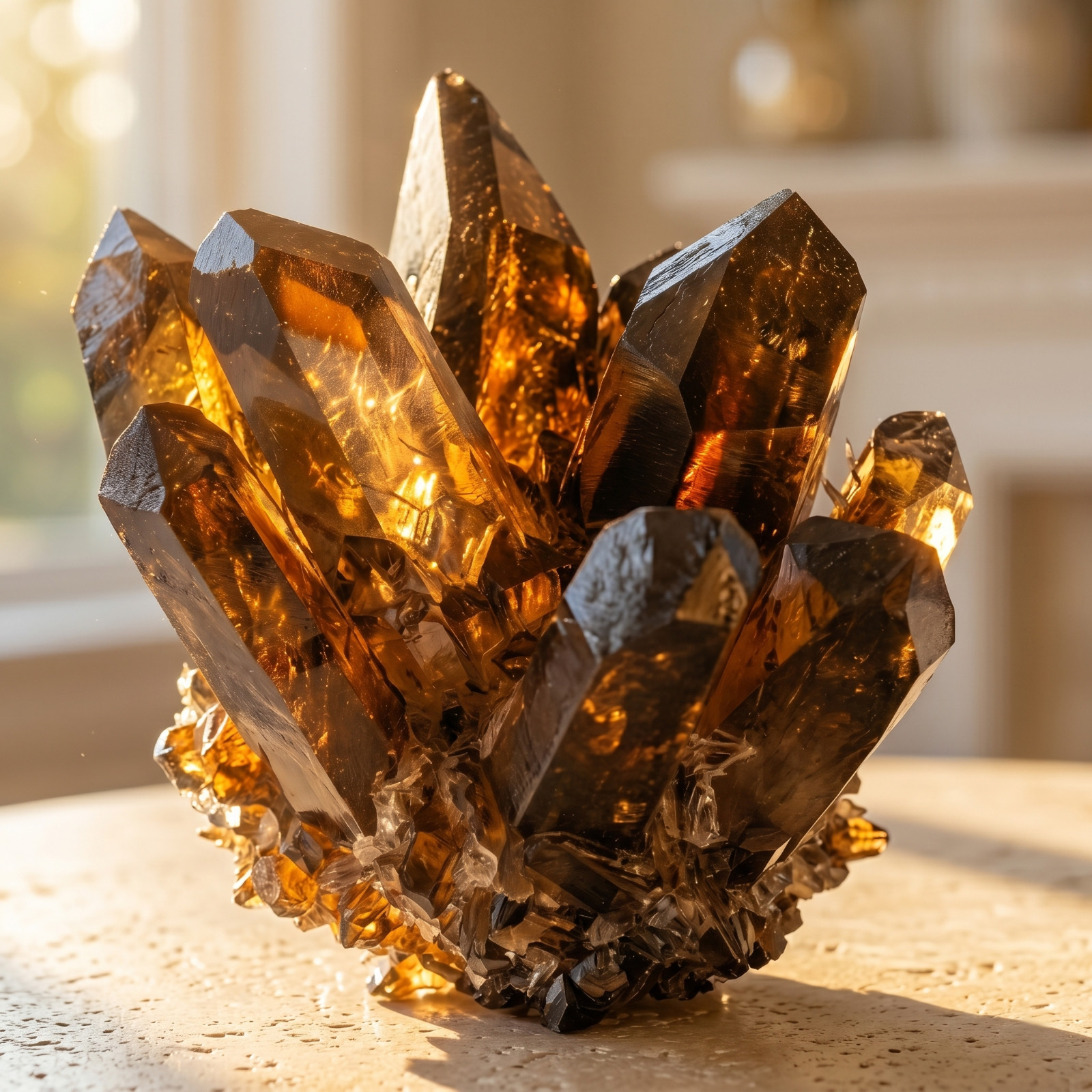 Rare Smoky Quartz Cluster 300g, Natural Crystal Stone, Healing Energy Decor