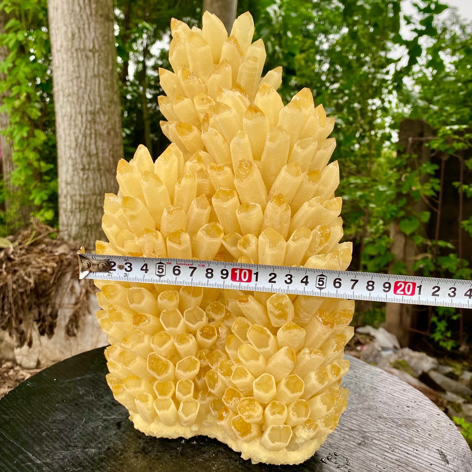 21.9LB New find yellow Phantom Quartz Crystal Cluster mineral samples