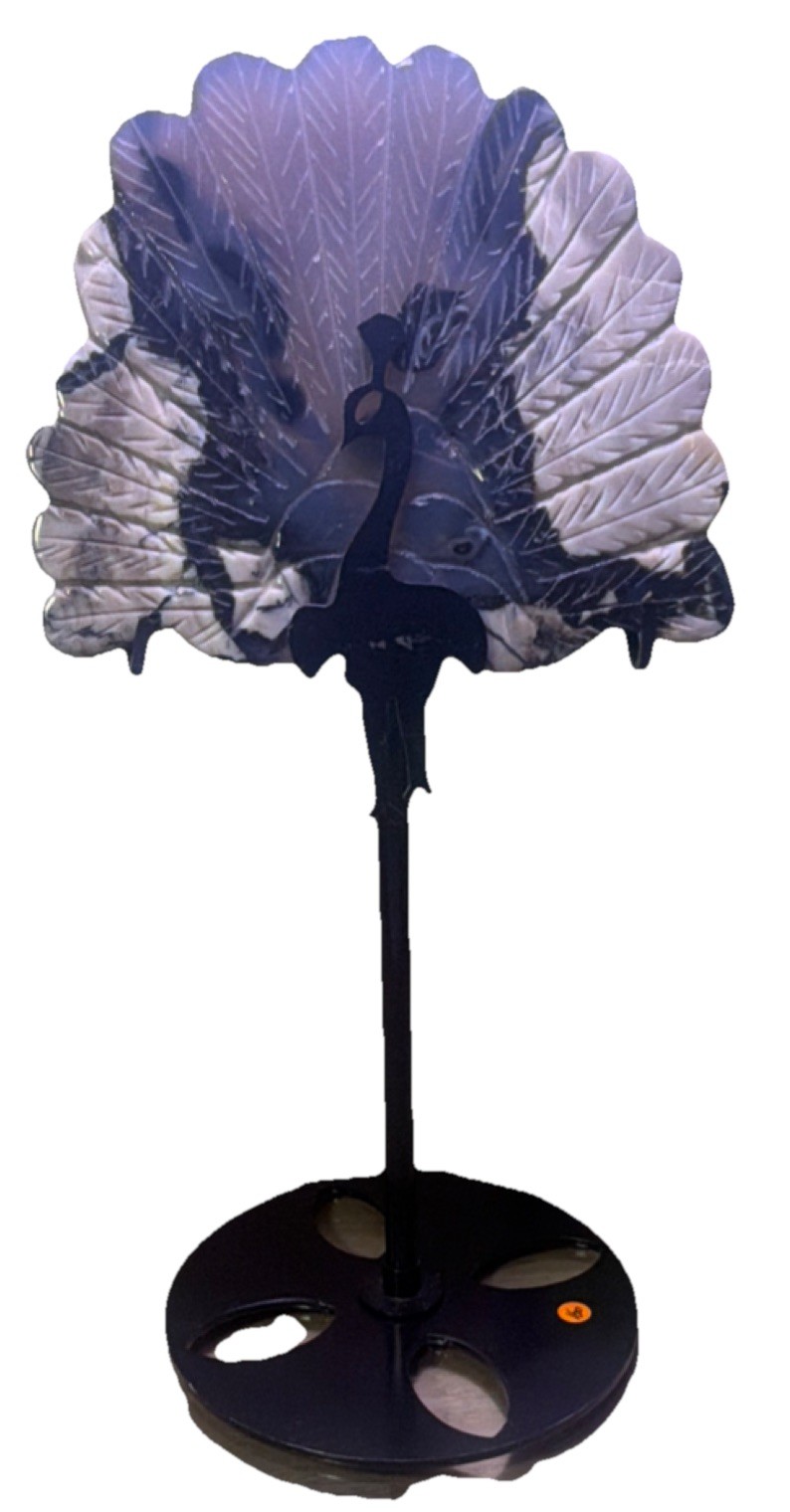 Volcano agate Peacock, Crystal Stone on a stand UV active ￼