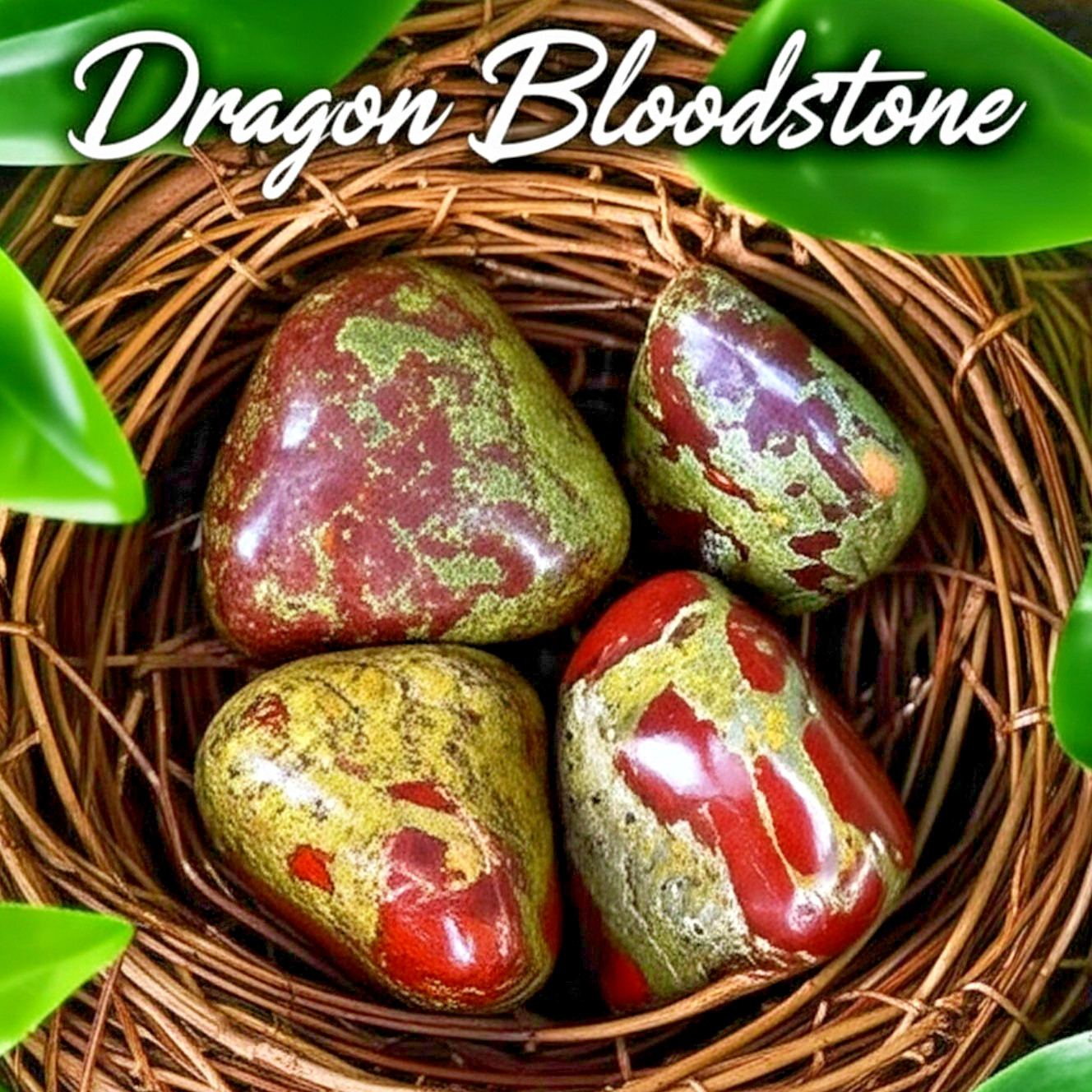 3Pcs Natural Dragon Bloodstone Tumbled Stones Healing Crystals Gemstone Gifts