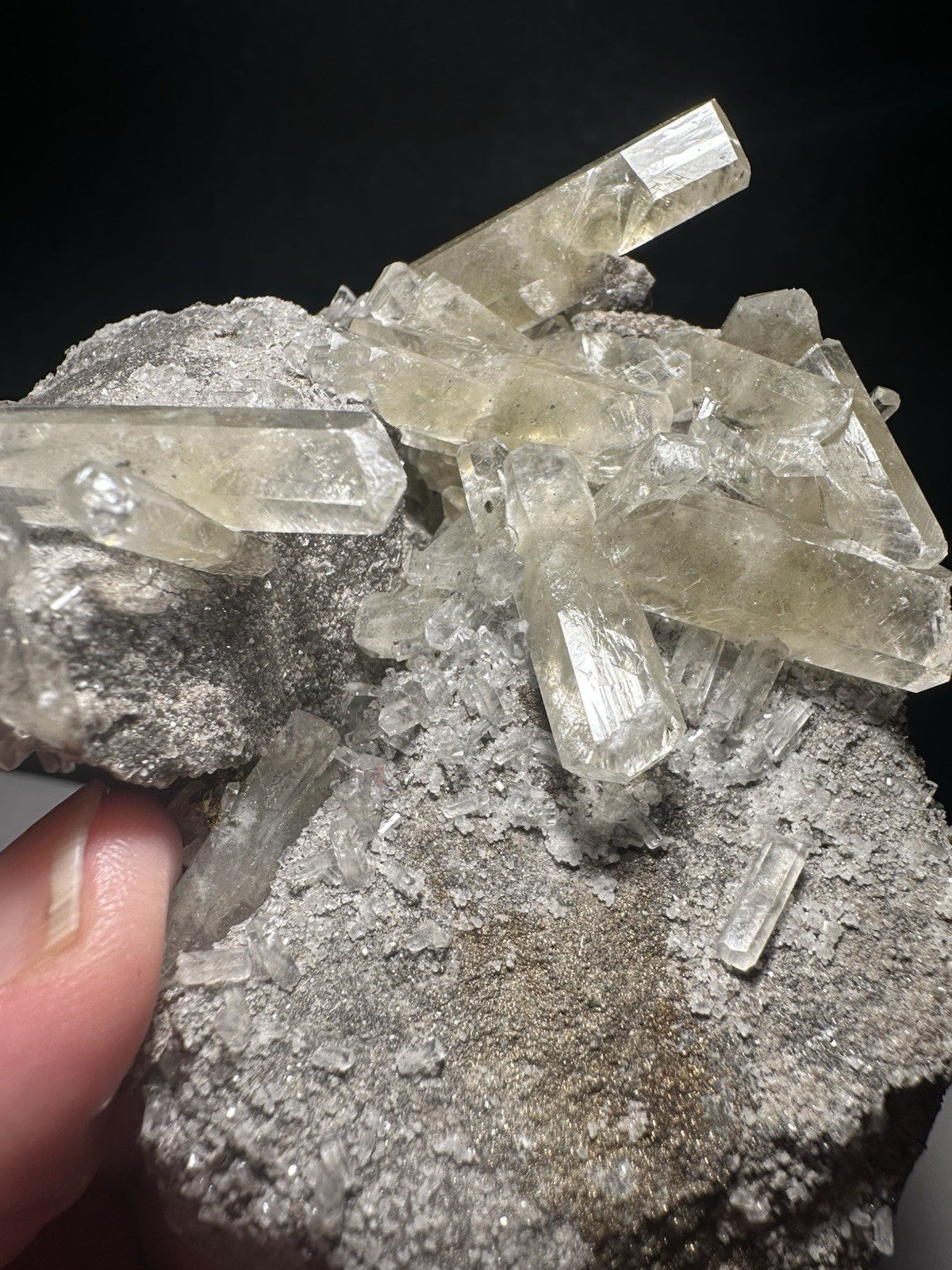 205 gm Golden Dogtooth Calcite Dog Tooth Crystals Sweetwater Mine Missouri!!!
