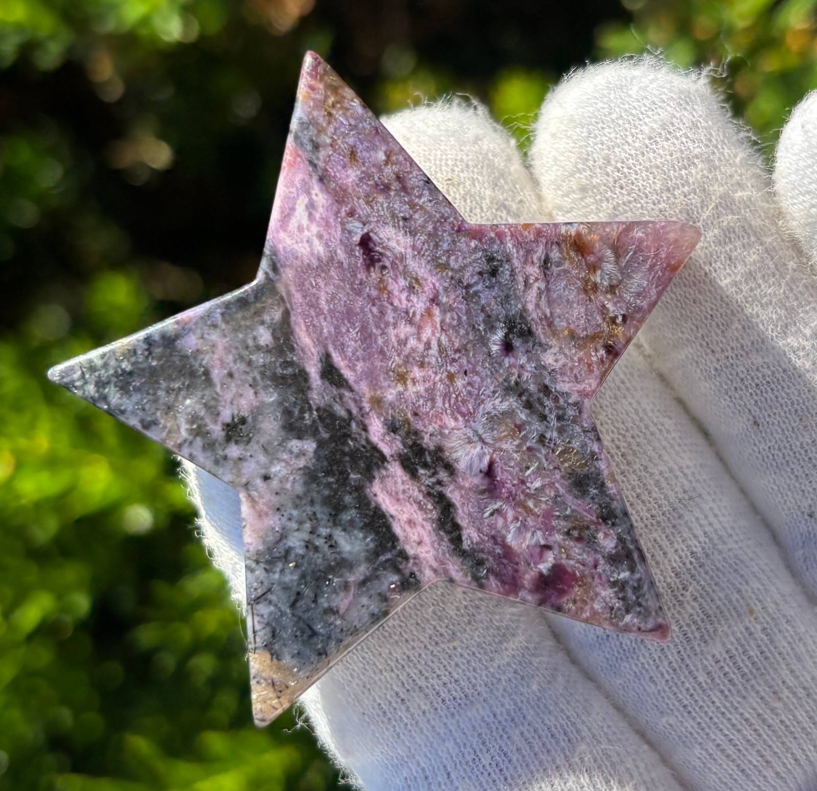 USA SALE 61g LOT 2 CHAROITE STARS STAR PALMSTONES PALMSTONE Palm Stone Stones