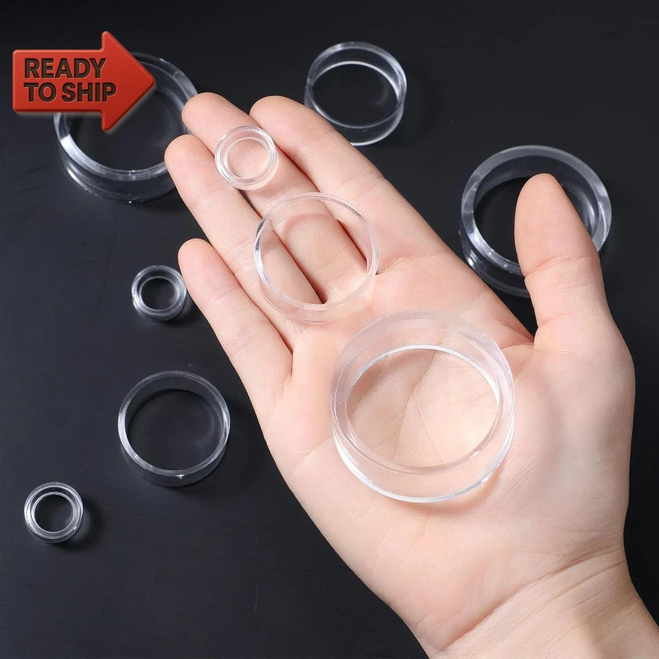 12 PCS Acrylic Sphere Display Stand, 3 Sizes Clear Sphere Holder Round