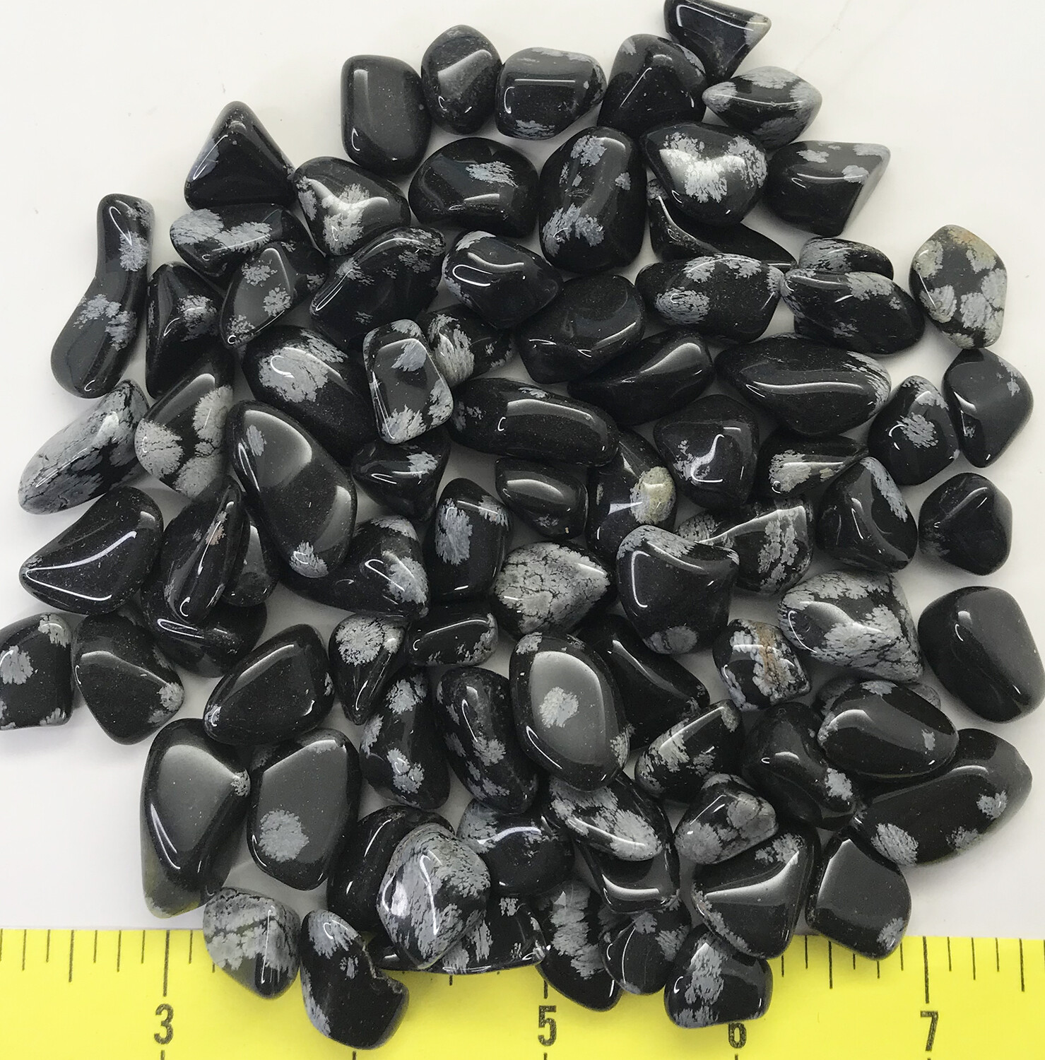 OBSIDIAN SNOWFLAKE Small (12-20mm or 1/2-3/4″) polished volcanic glass 1/2 lb