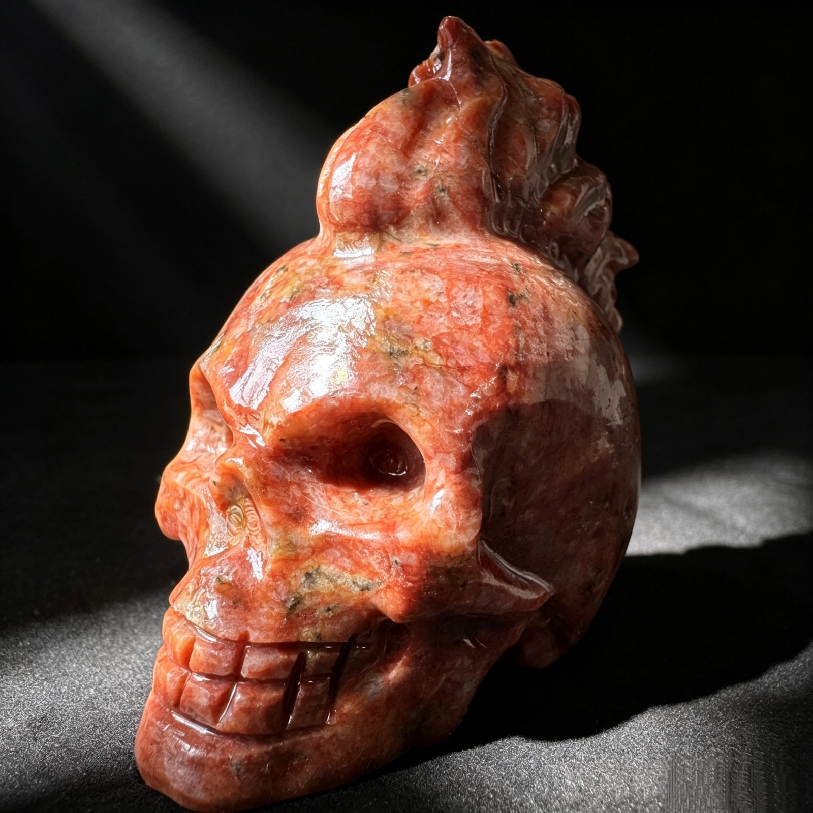 Unique Natural Stone Skull Realistic Human Head Carving Sculpture Home Decor